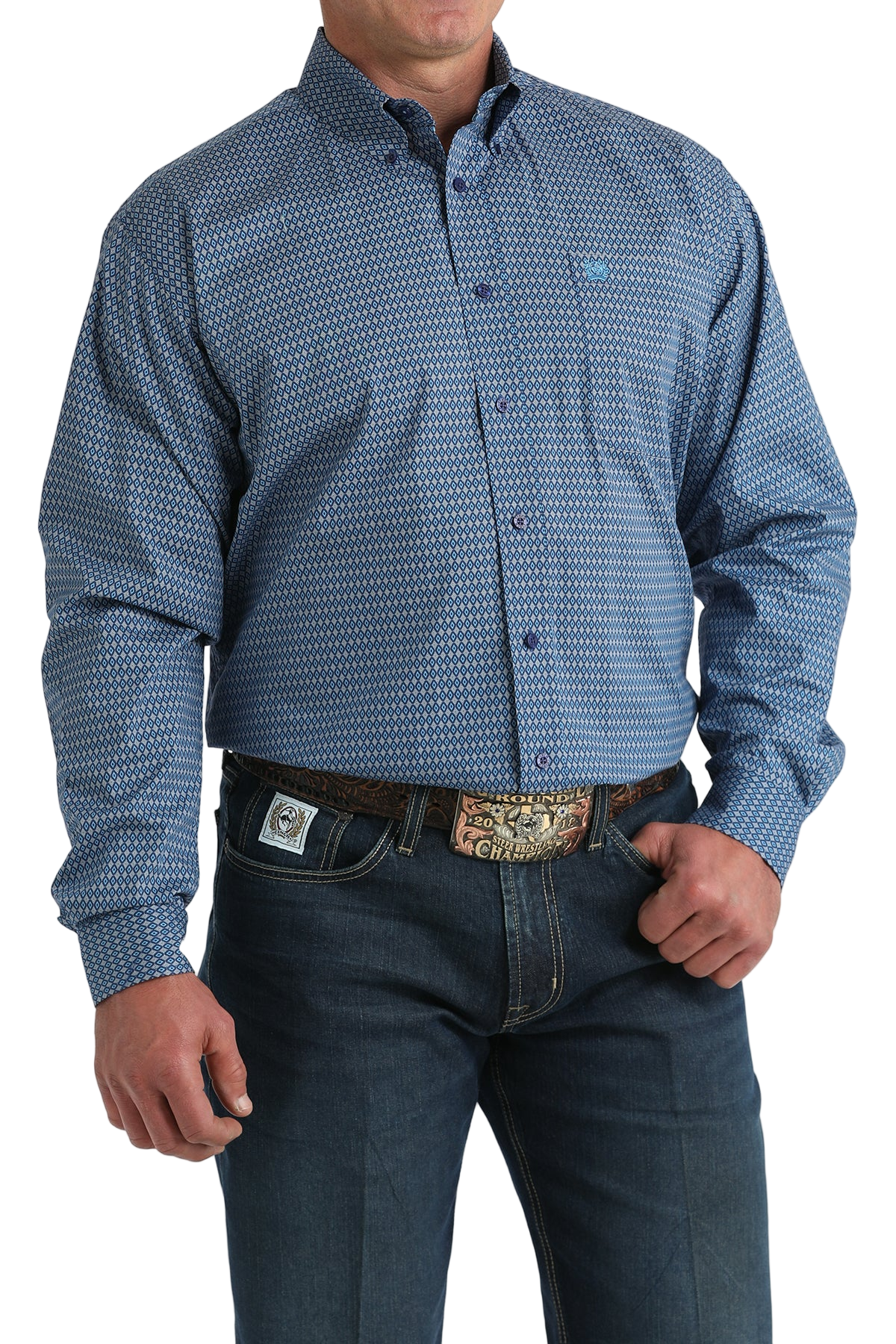 CINCH MEN'S PRINT SHIRT - BLUE**FINAL SALE**