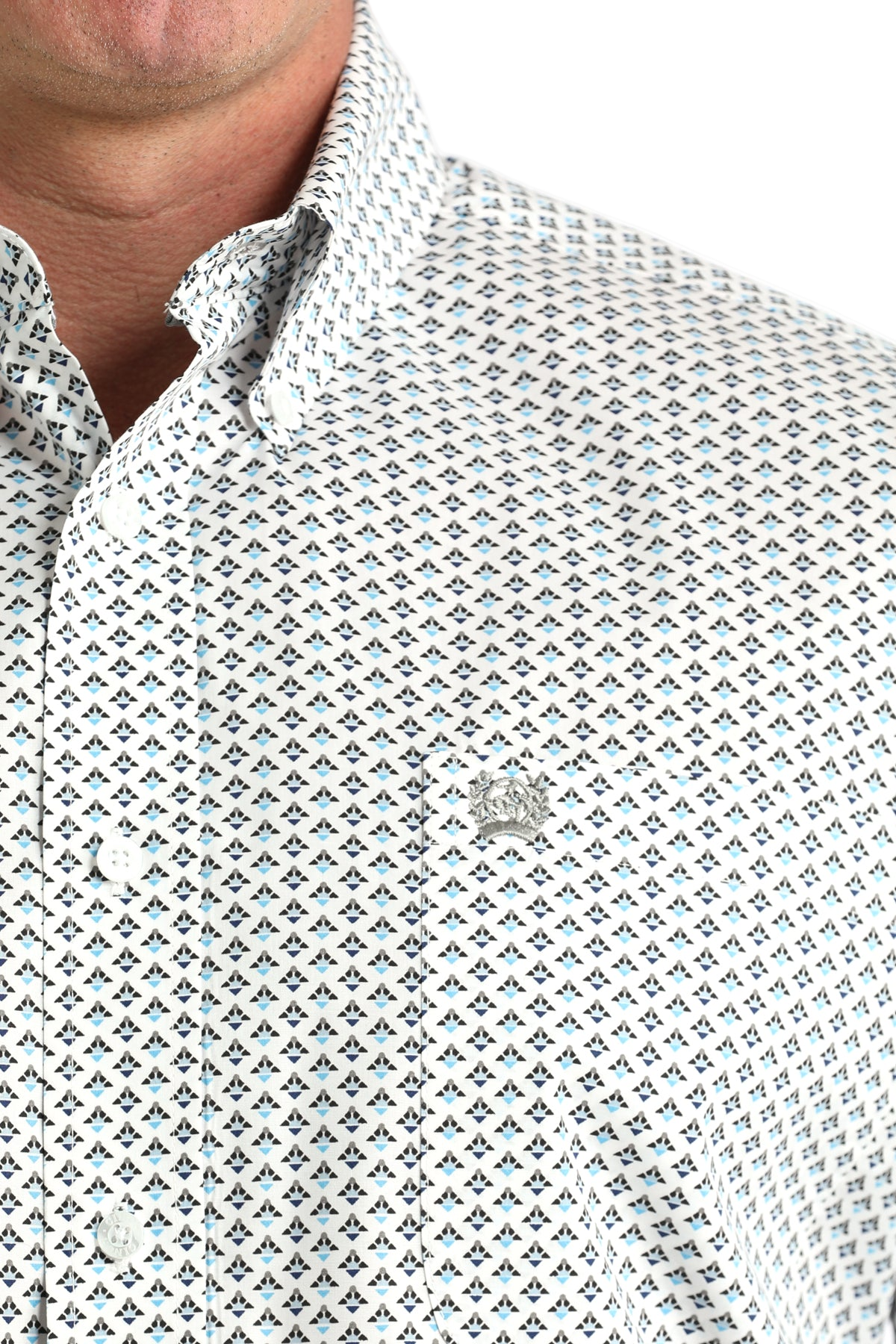 CINCH MEN'S PRINT SHIRT - WHITE**FINAL SALE**