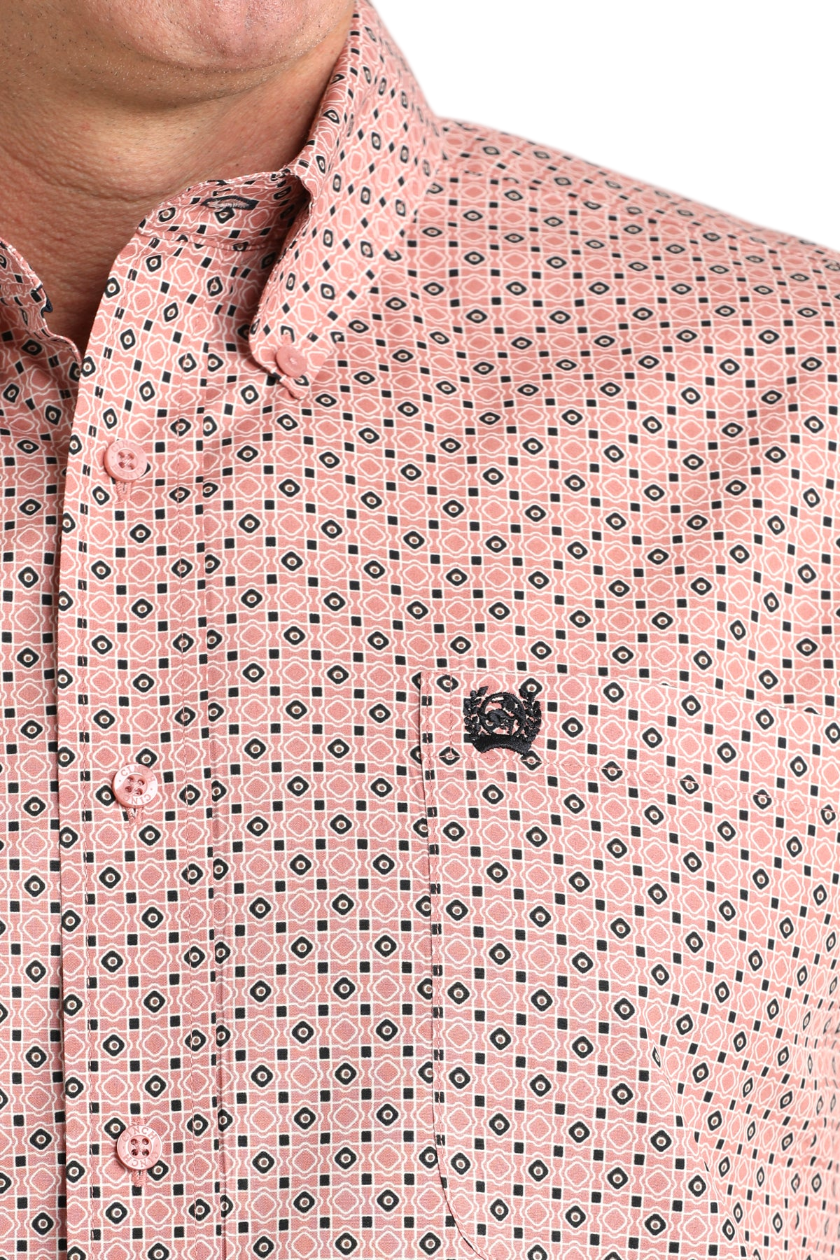 CINCH MEN'S PRINT SHIRT - PINK**FINAL SALE**