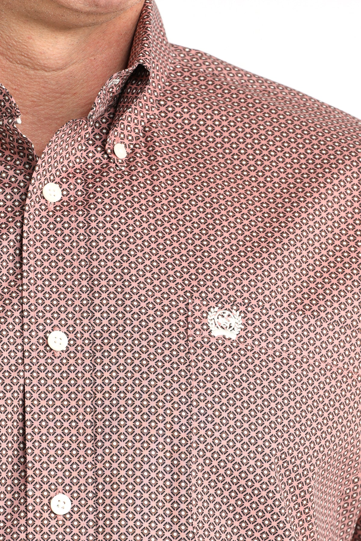 CINCH MEN'S PRINT SHIRT - PINK**FINAL SALE**