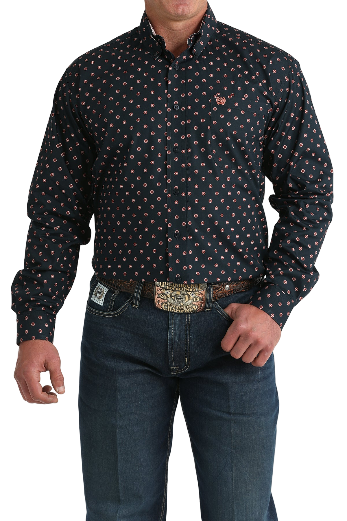 CINCH MEN'S PRINT SHIRT - BLUE**FINAL SALE**