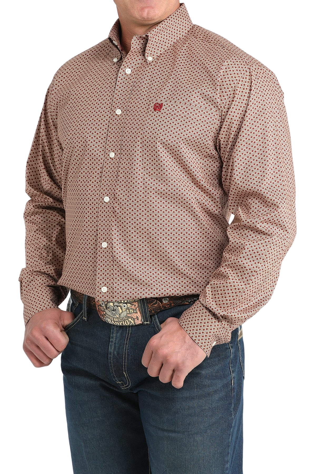 CINCH MEN'S PRINT SHIRT - BROWN**FINAL SALE**