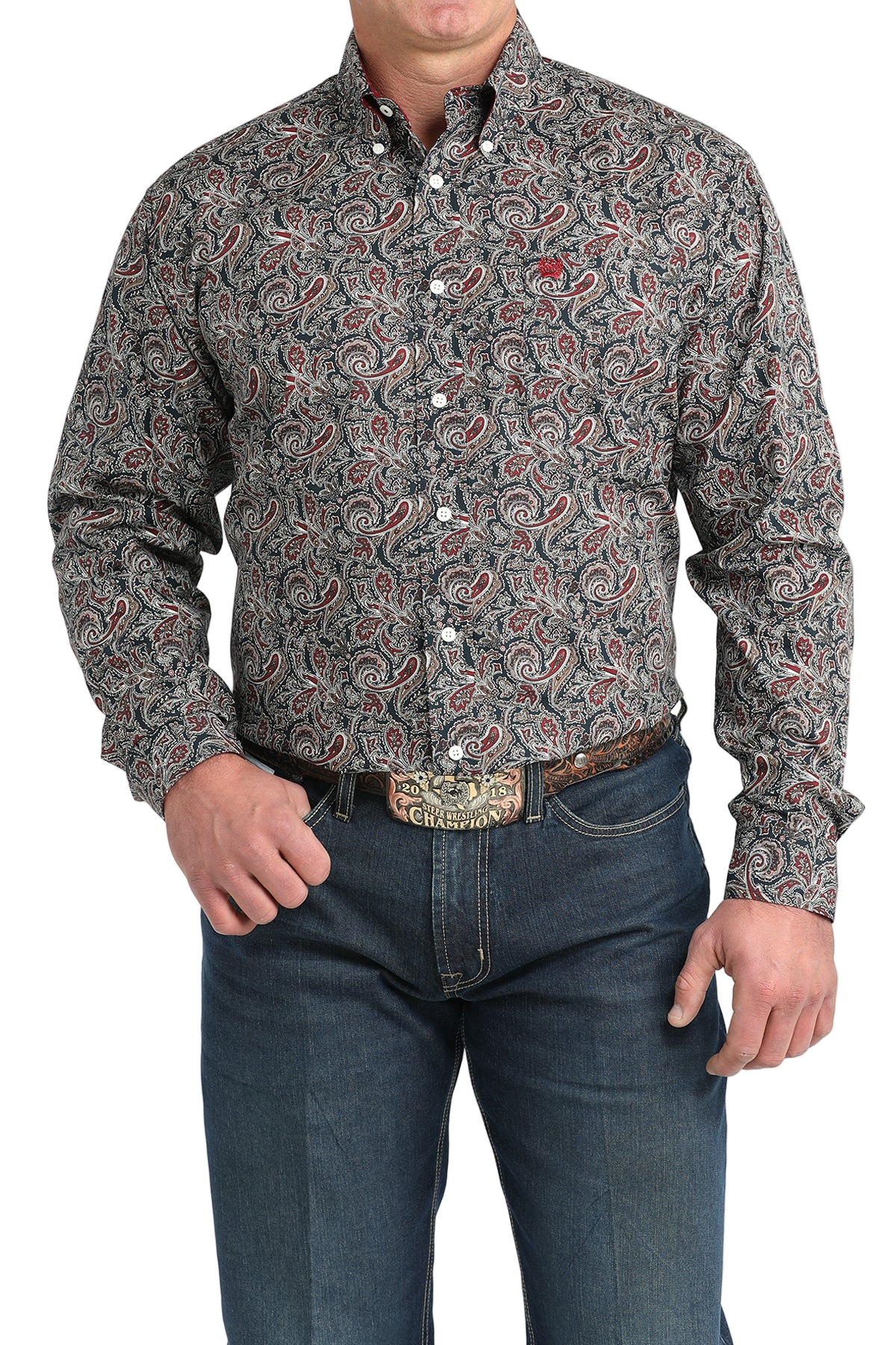 CINCH MEN'S PRINT SHIRT - BLUE**FINAL SALE**