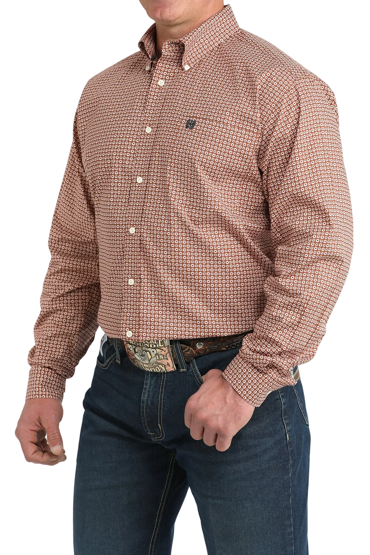 CINCH MEN'S PRINT SHIRT - BROWN