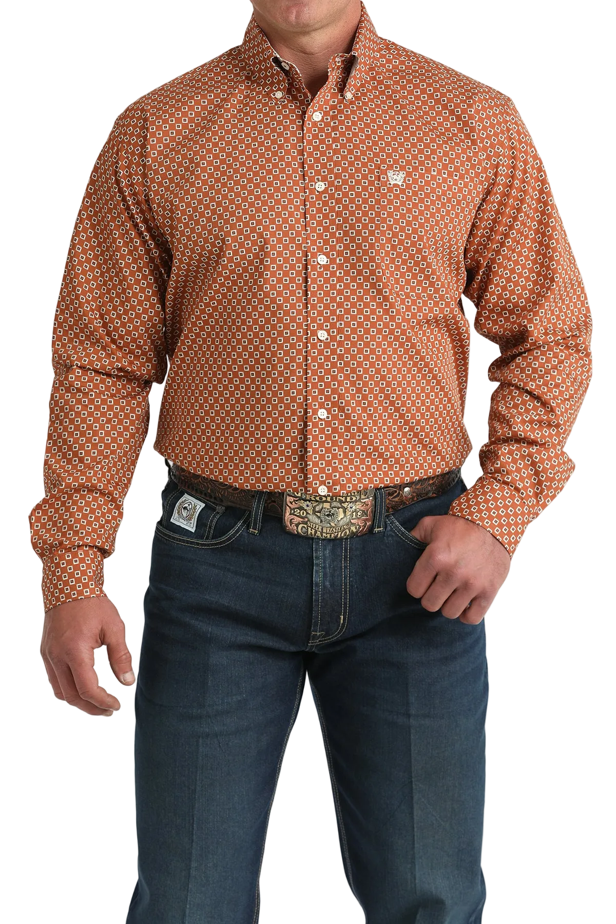 CINCH MEN'S PRINT SHIRT - BROWN