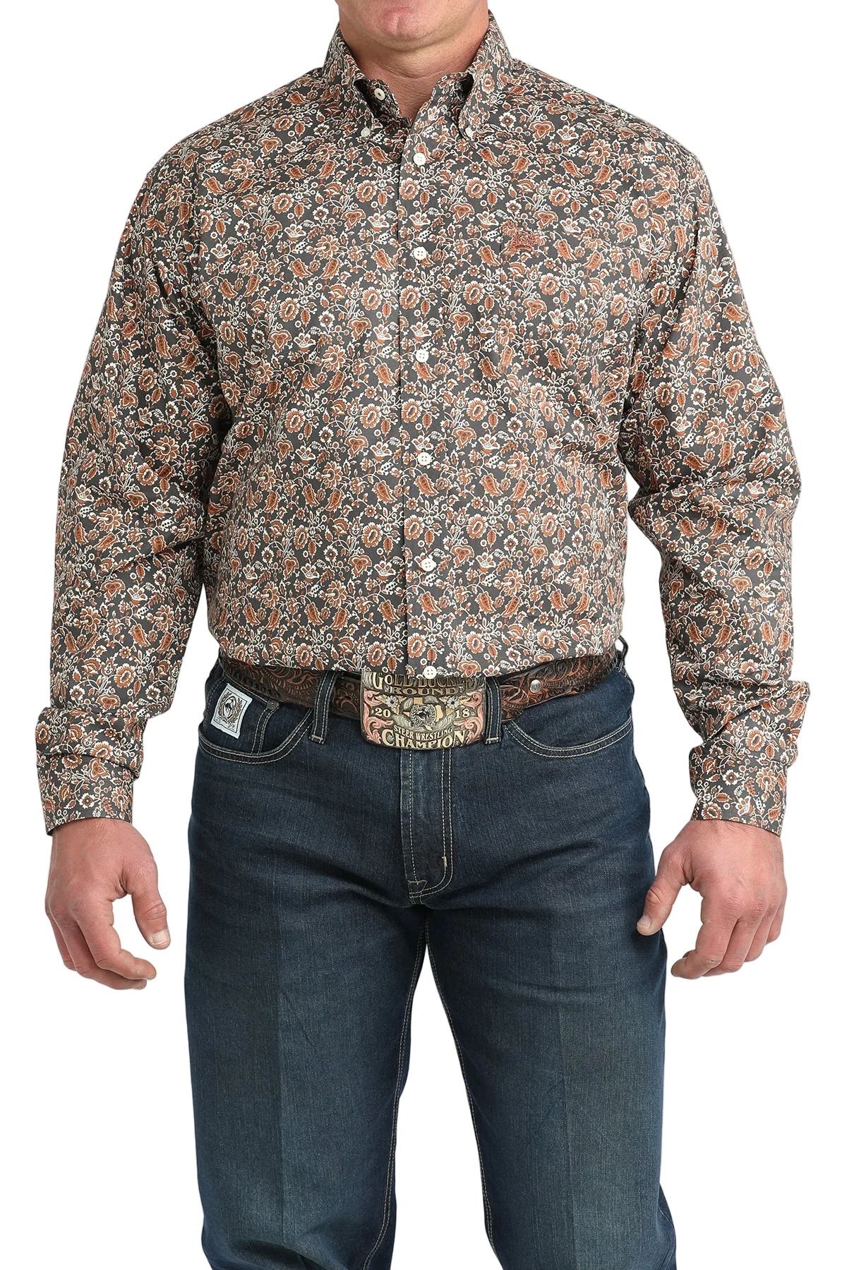 CINCH MEN'S PRINT SHIRT - GRAY