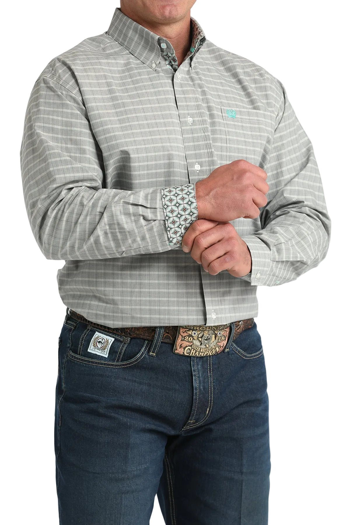 CINCH MEN'S PLAID SHIRT - WHITE