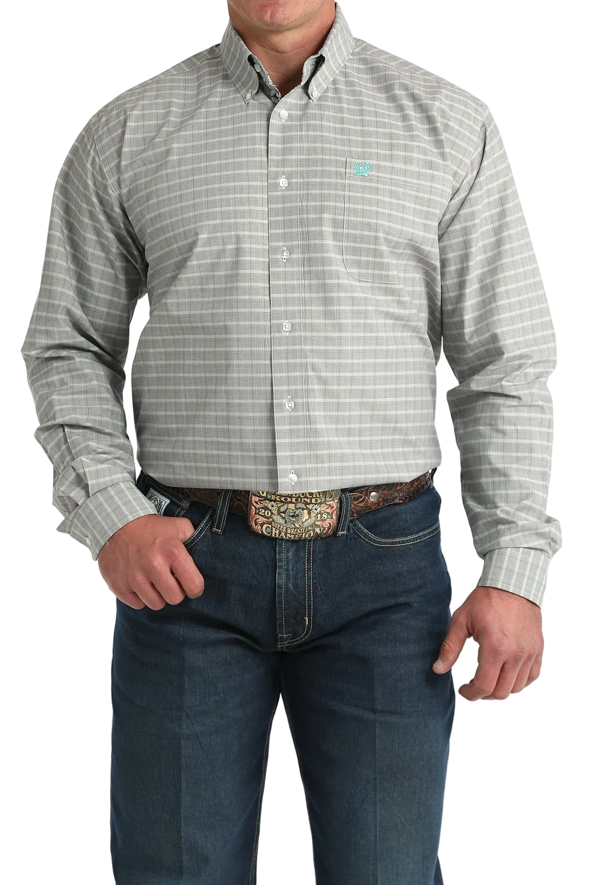 CINCH MEN'S PLAID SHIRT - WHITE