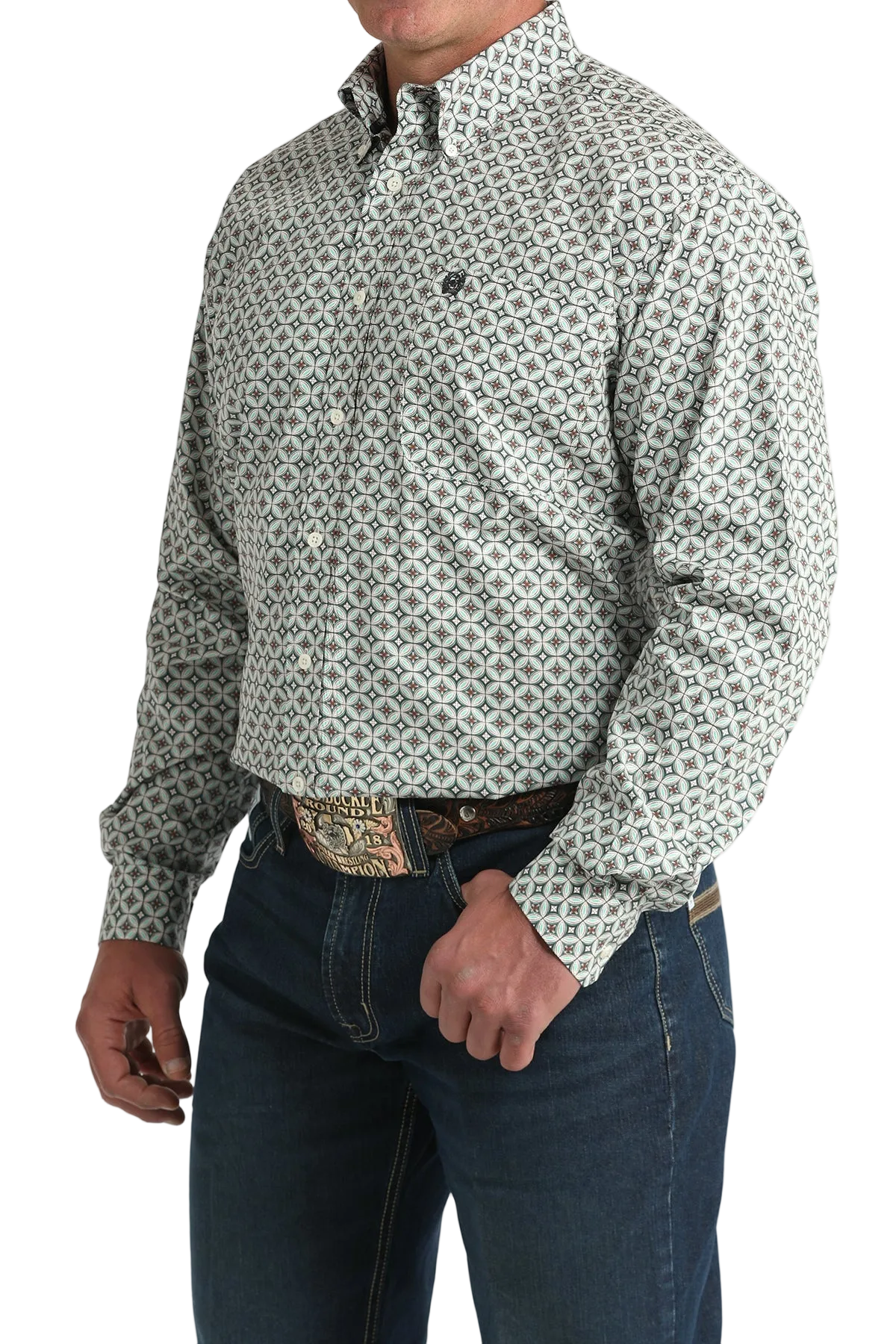 CINCH MEN'S PRINT SHIRT - WHITE