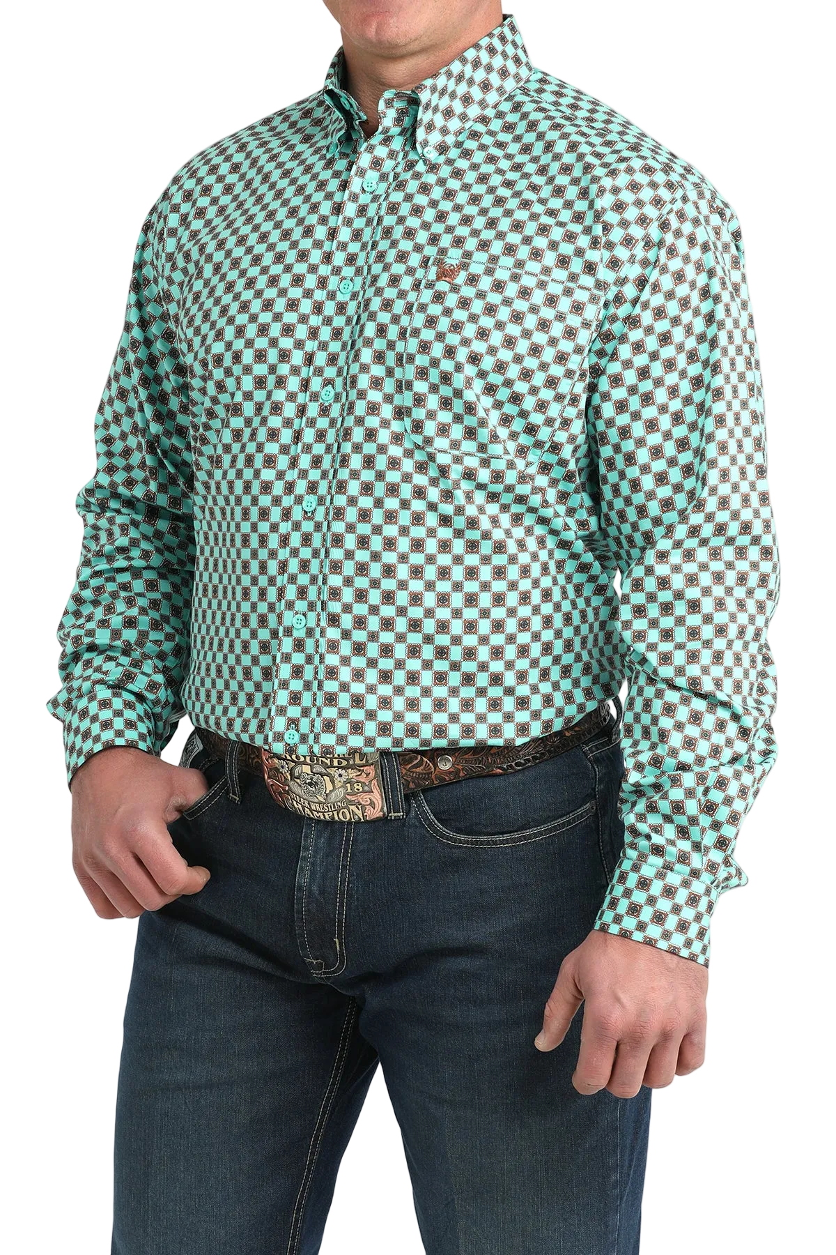 CINCH MEN'S PRINT SHIRT - BLUE
