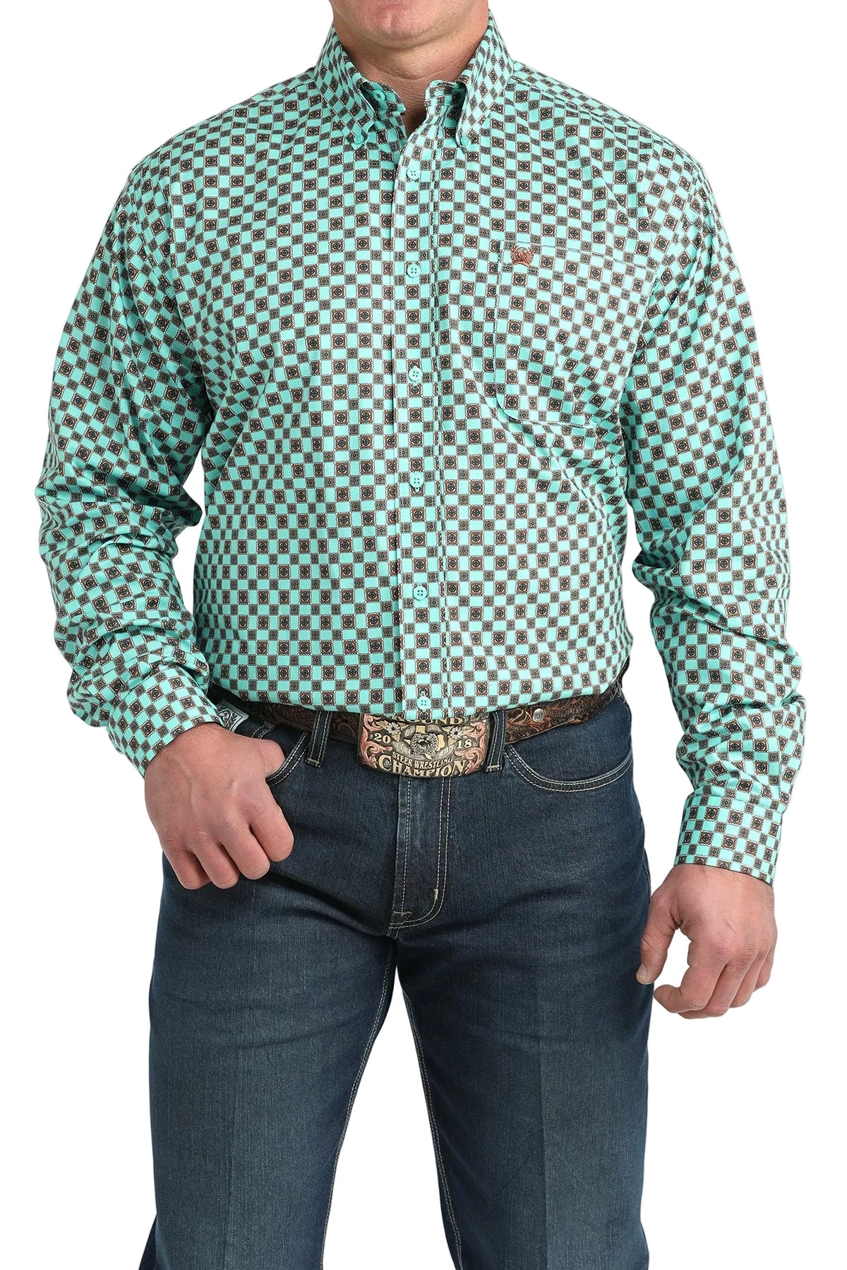 CINCH MEN'S PRINT SHIRT - BLUE