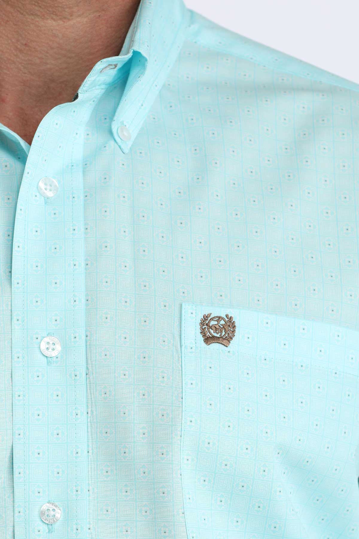 CINCH MENS LONG SLEEVE PRINT SHIRT - BLUE