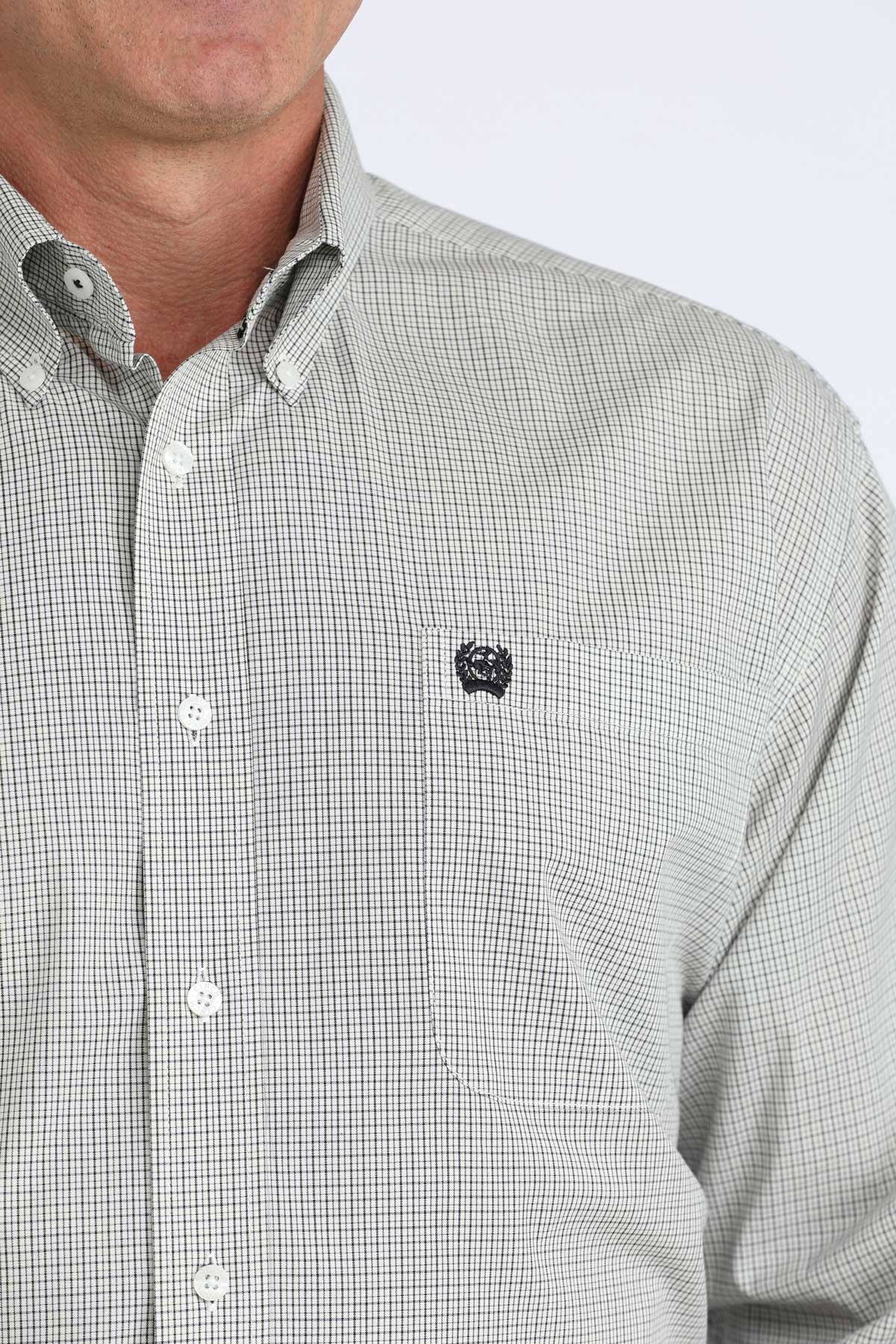 CINCH MENS LONG SLEEVE PLAID - WHITE