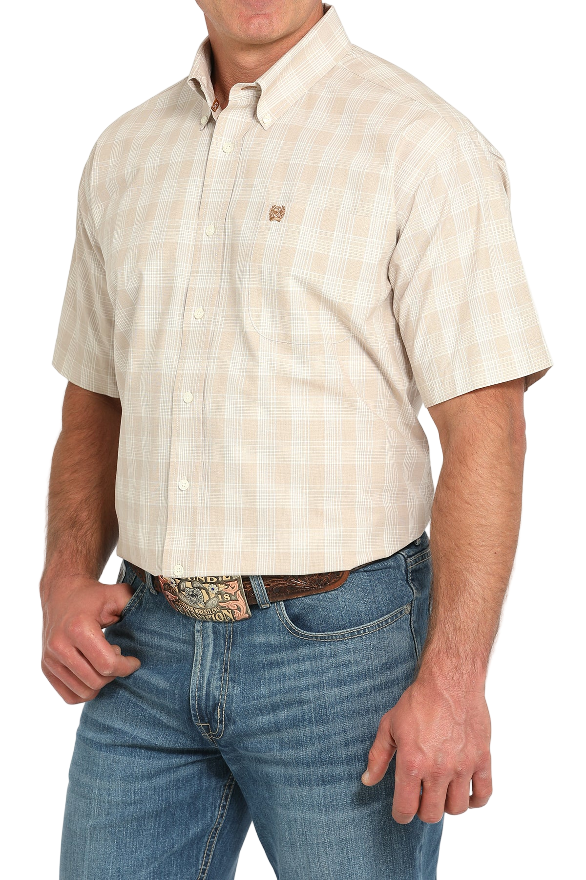 CINCH MEN'S PLAID SHIRT - KHAKI**FINAL SALE**