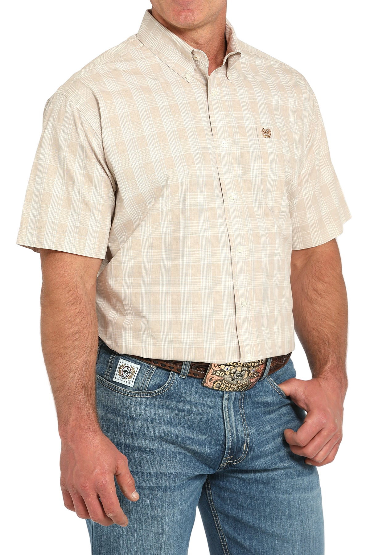 CINCH MEN'S PLAID SHIRT - KHAKI**FINAL SALE**
