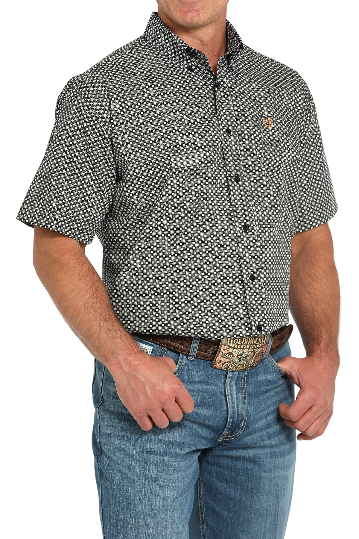 CINCH MEN'S PRINT SHIRT - BLACK