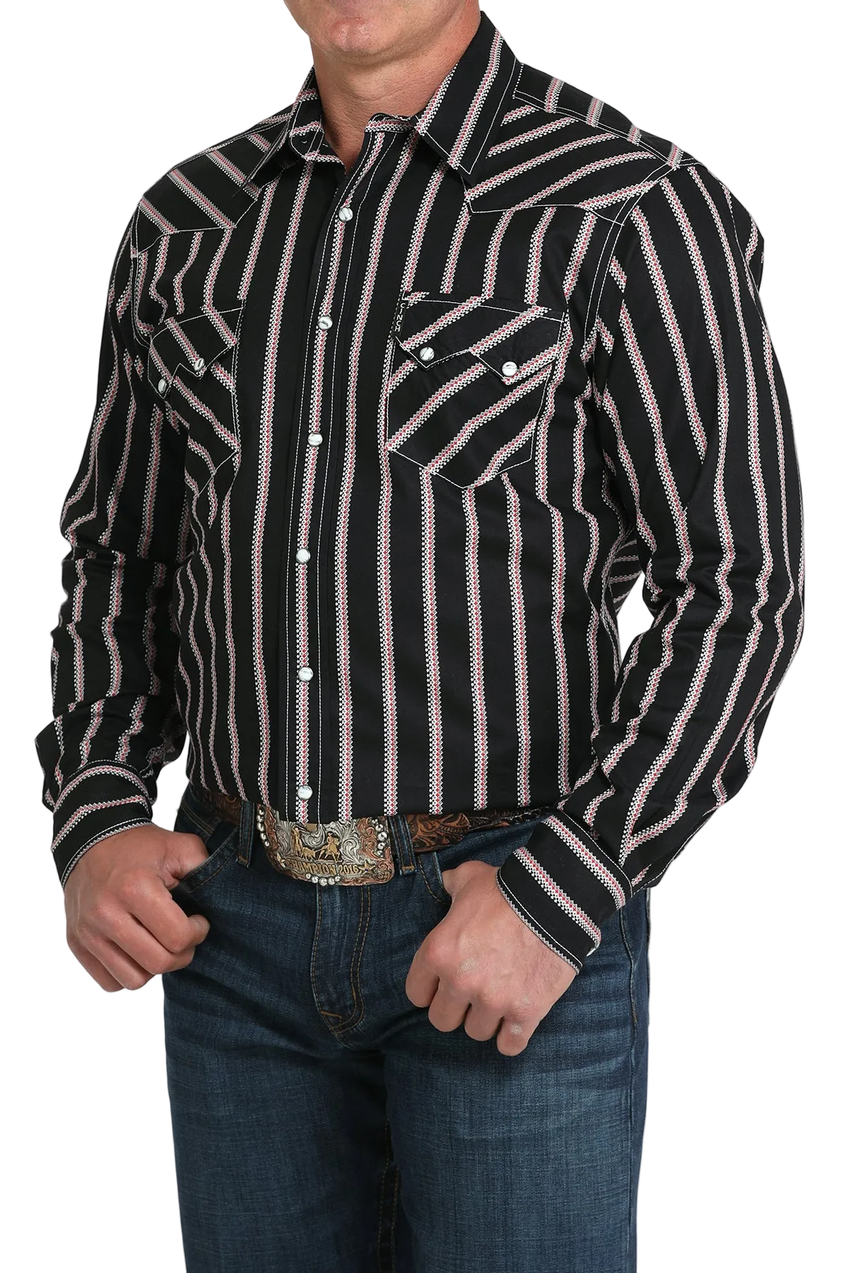 CINCH MEN'S STRIPED WESTERN SHIRT - BLACK**FINAL SALE**