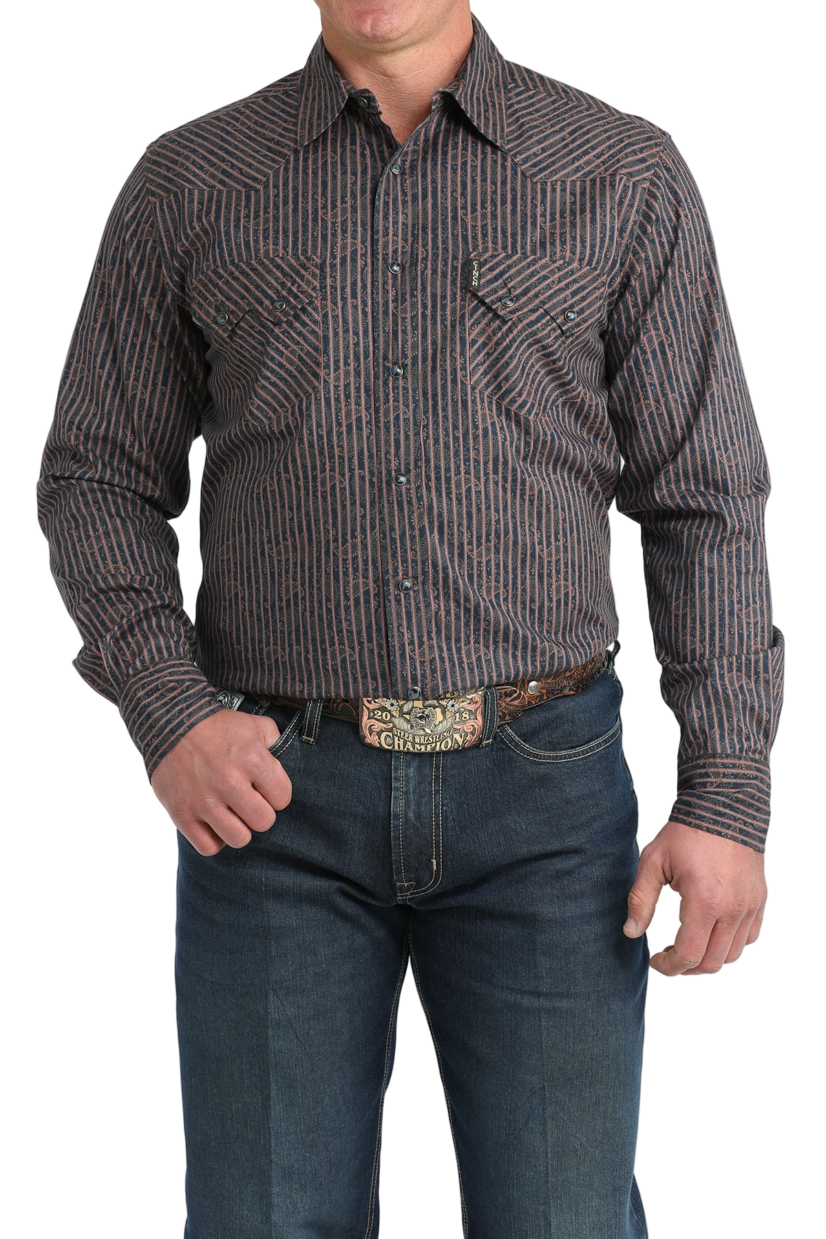 CINCH MEN'S PRINT WESTERN SHIRT - BLUE**FINAL SALE**