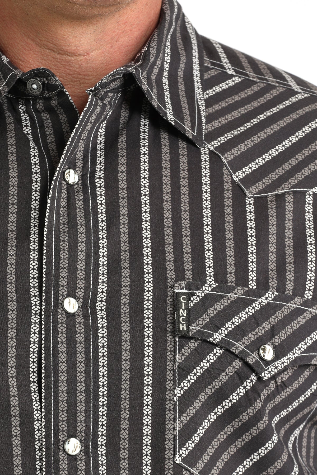 CINCH MEN'S STRIPED WESTERN SHIRT - BROWN**FINAL SALE**