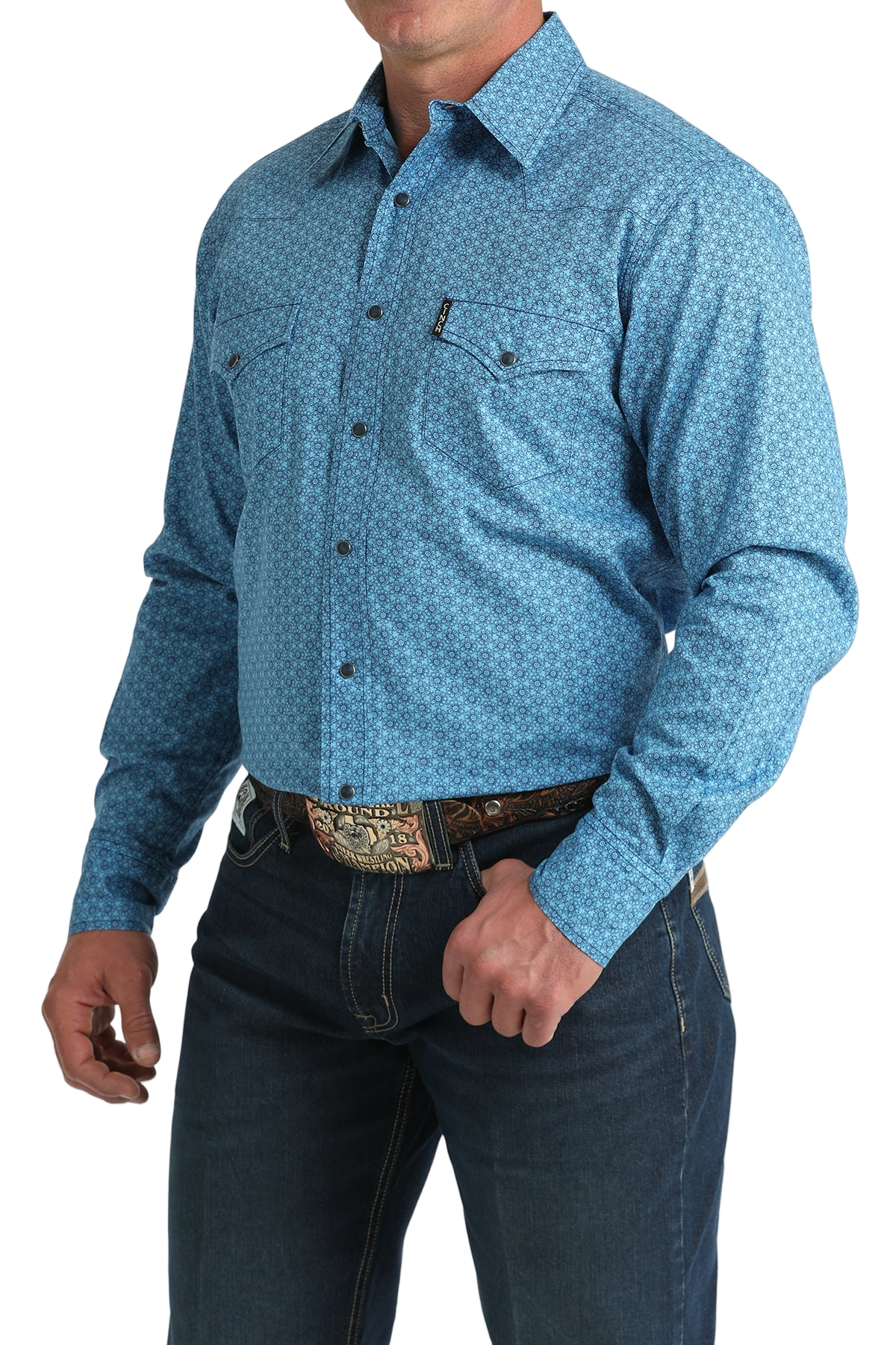 CINCH MEN'S PRINT WESTERN SHIRT - BLUE**FINAL SALE**