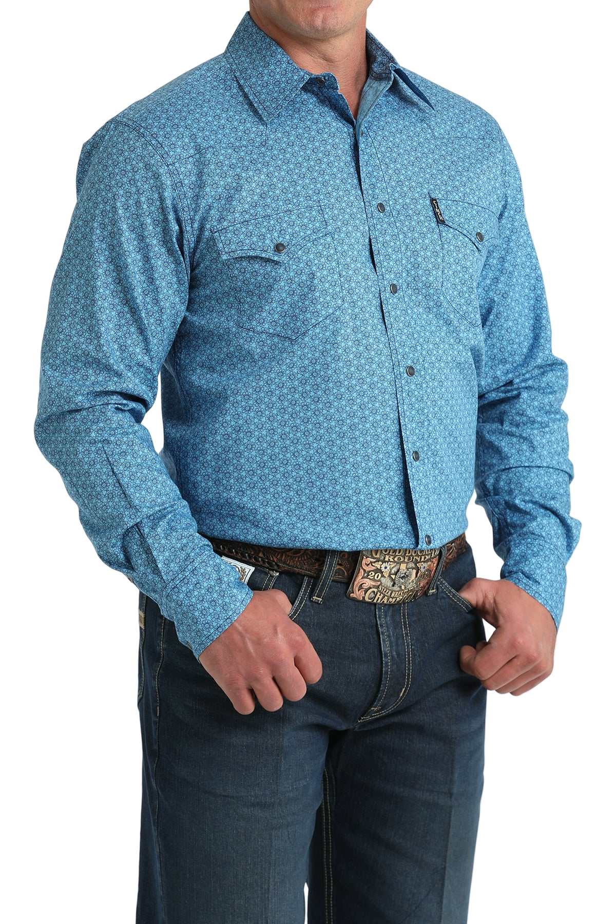 CINCH MEN'S PRINT WESTERN SHIRT - BLUE**FINAL SALE**