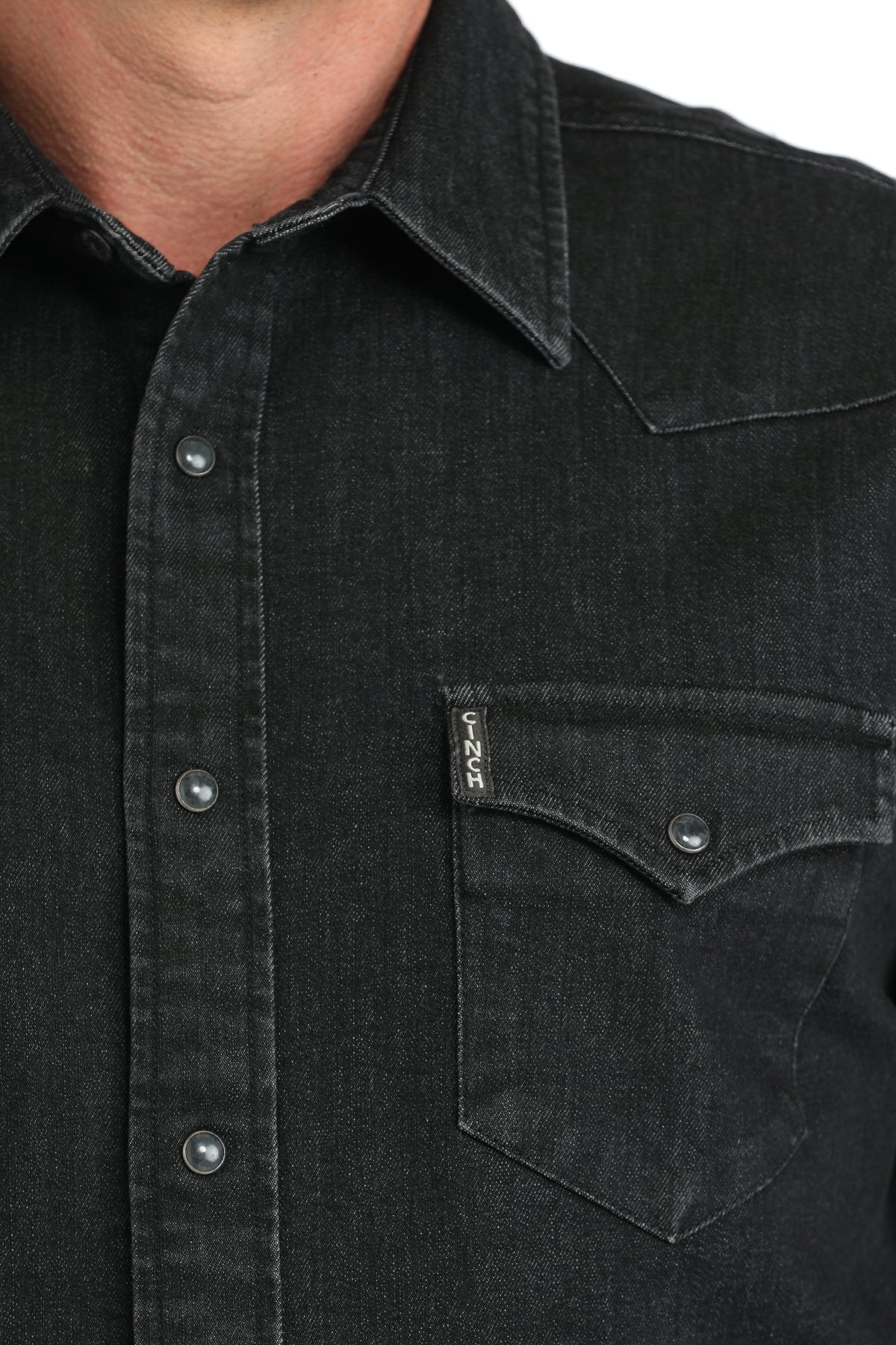CINCH MENS WESTERN SHIRT SOLID - BLACK DENIM