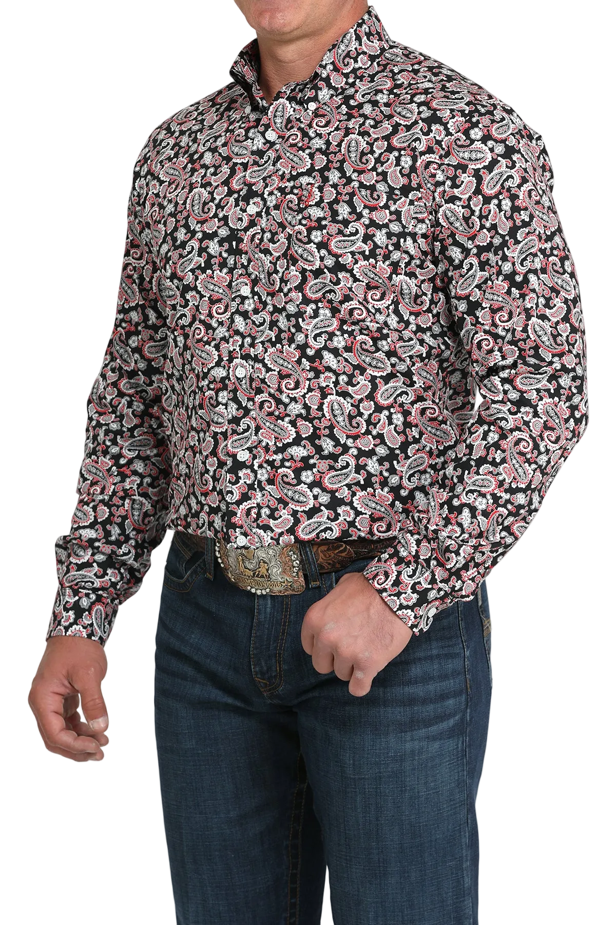 CINCH MEN' S PRINT MODERN SHIRT - BLACK**FINAL SALE**