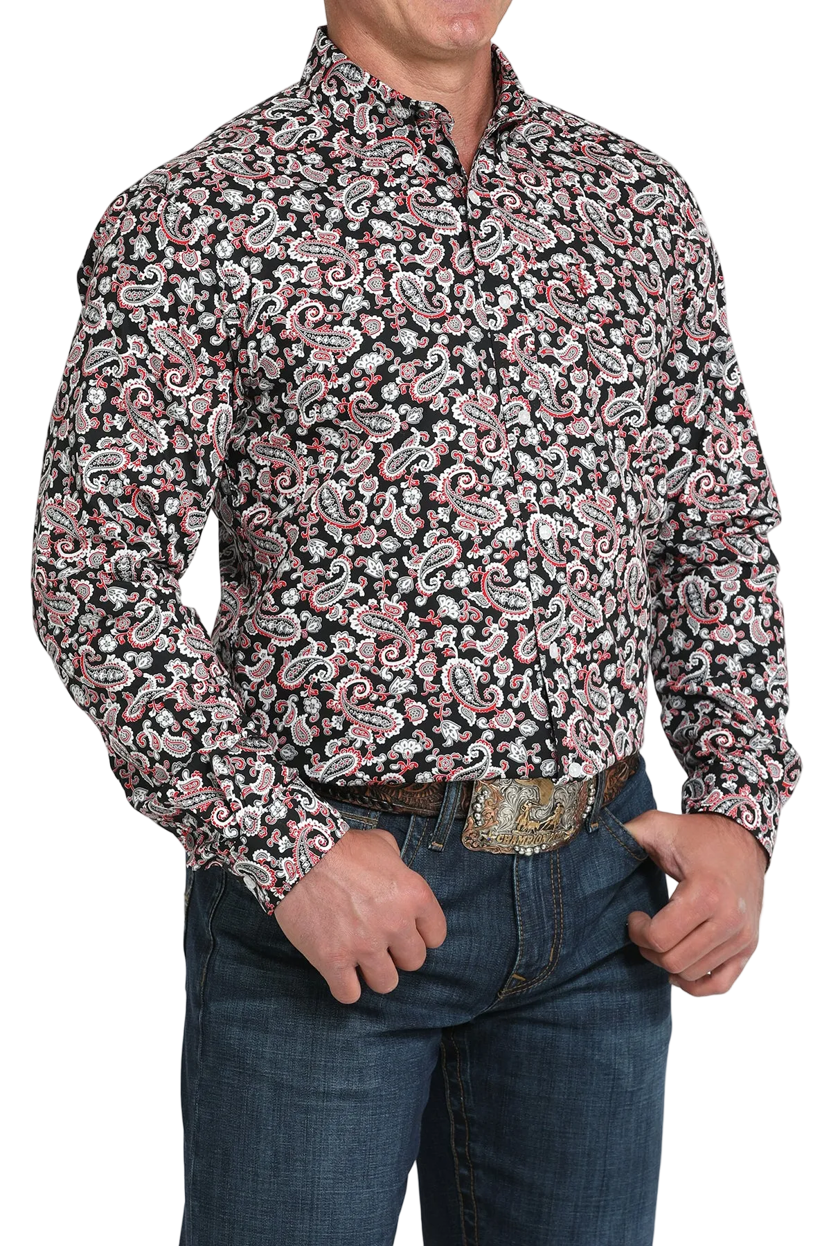 CINCH MEN' S PRINT MODERN SHIRT - BLACK**FINAL SALE**