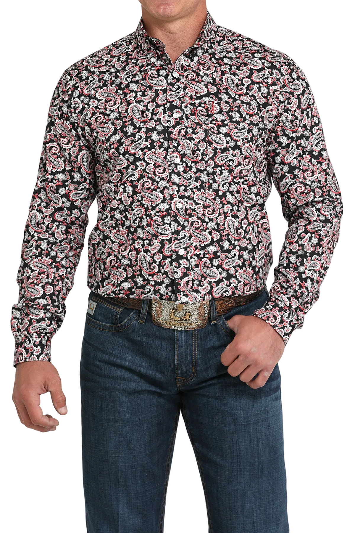 CINCH MEN' S PRINT MODERN SHIRT - BLACK**FINAL SALE**