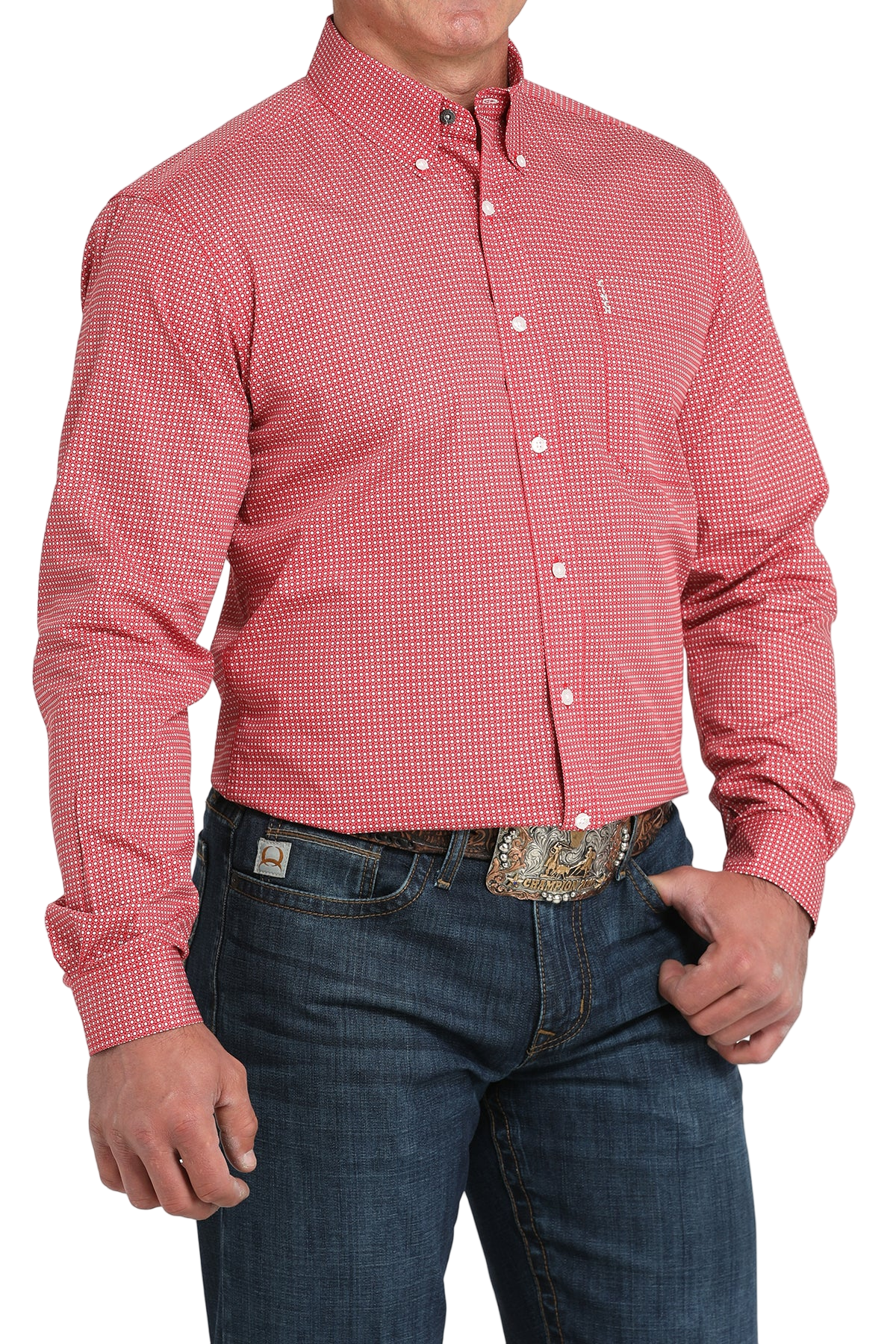 CINCH MEN'S PRINT MODERN SHIRT - RED**FINAL SALE**