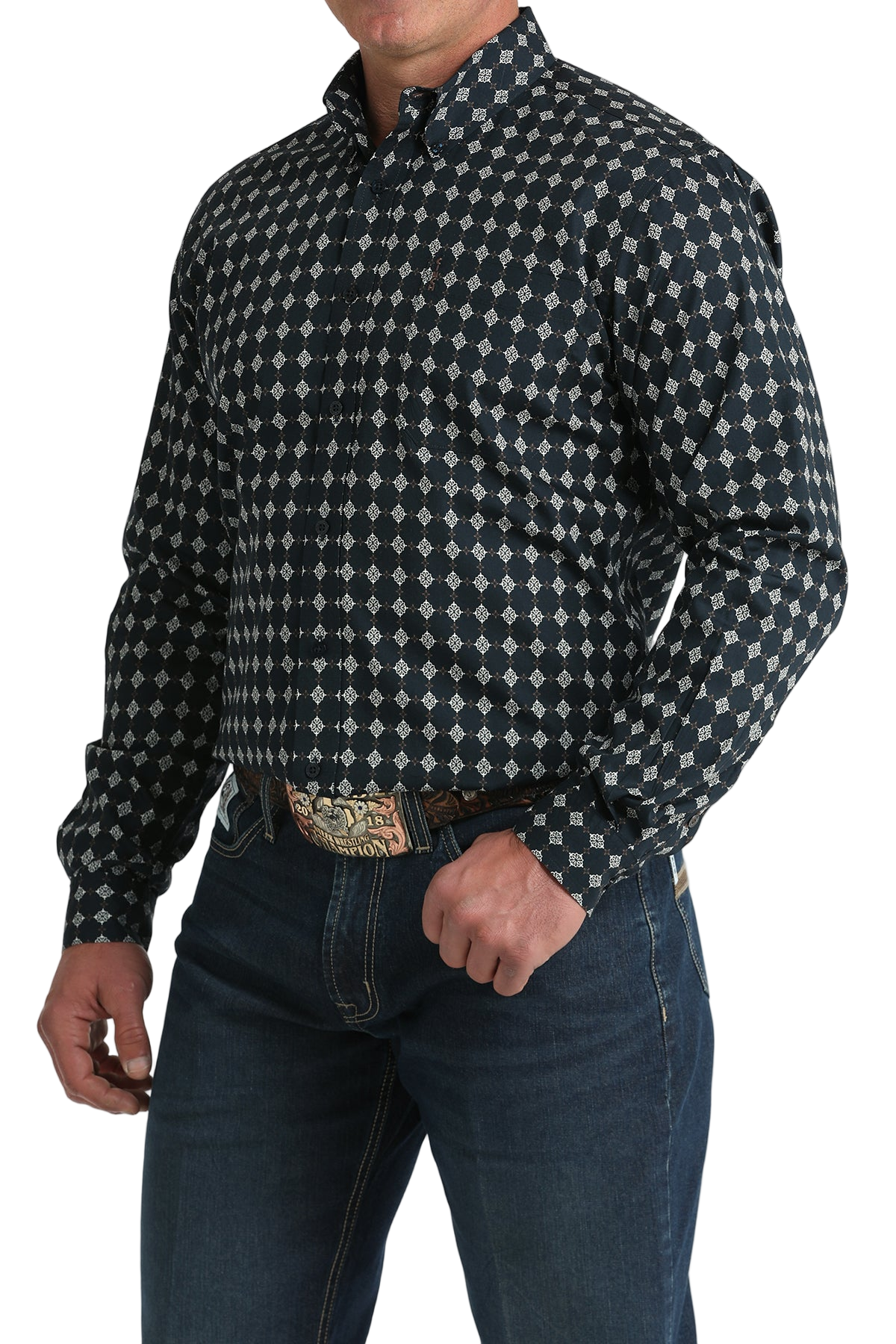 CINCH MEN'S PRINT MODERN SHIRT - BLUE**FINAL SALE**