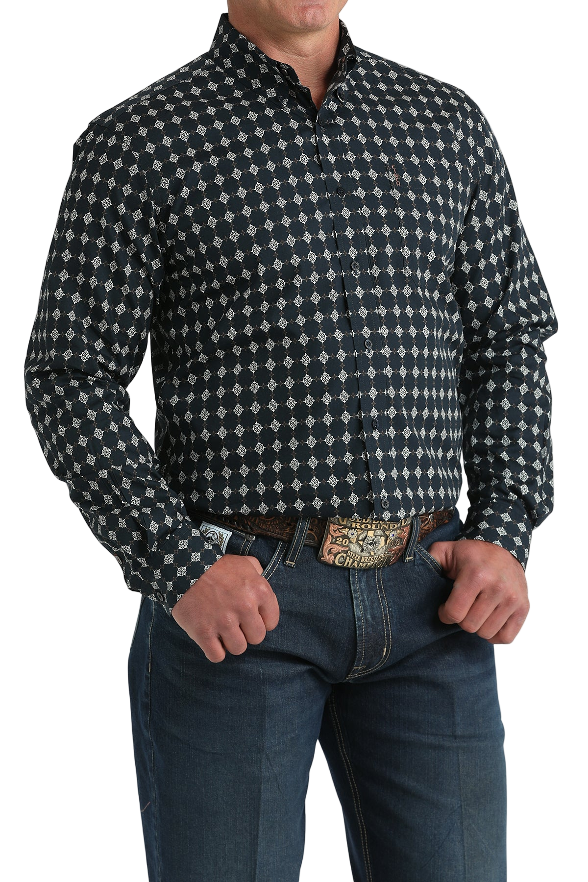 CINCH MEN'S PRINT MODERN SHIRT - BLUE**FINAL SALE**