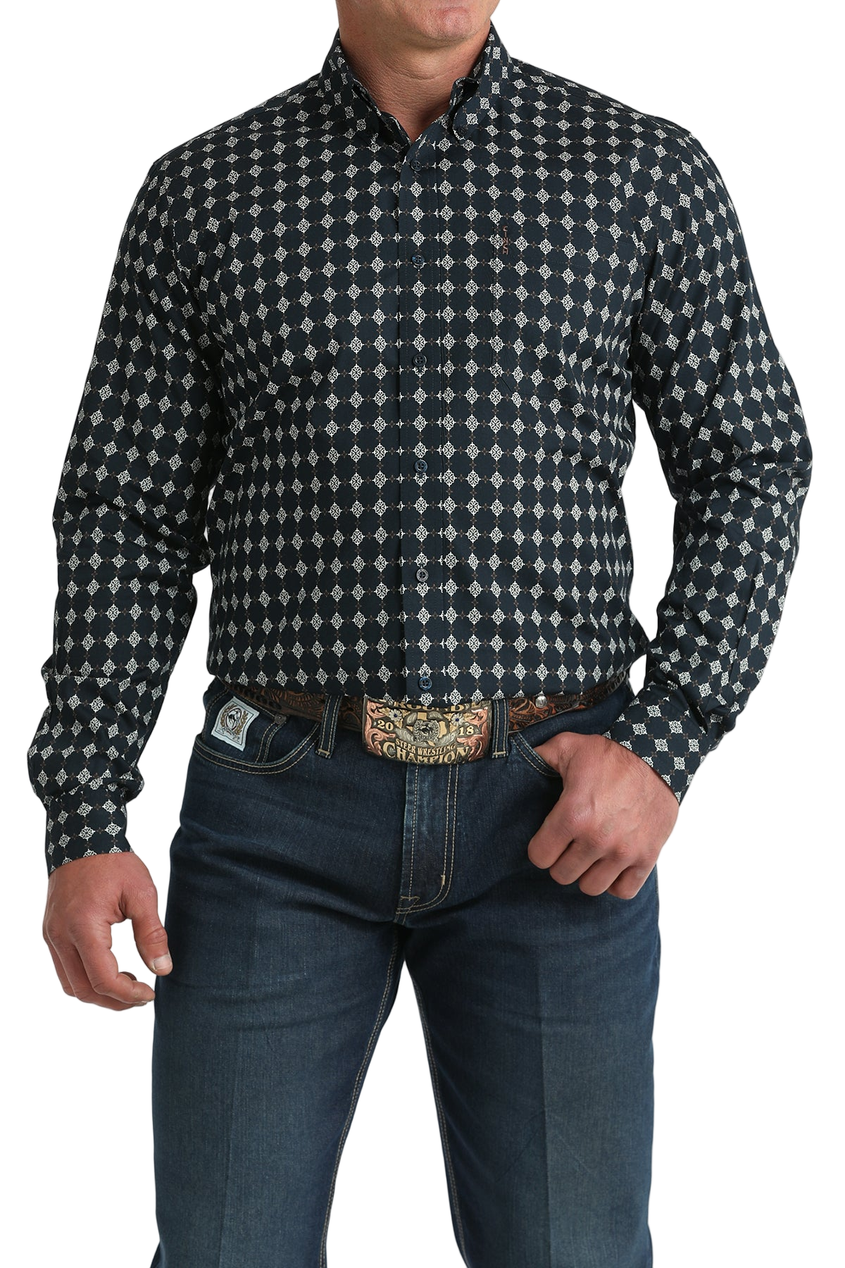CINCH MEN'S PRINT MODERN SHIRT - BLUE**FINAL SALE**