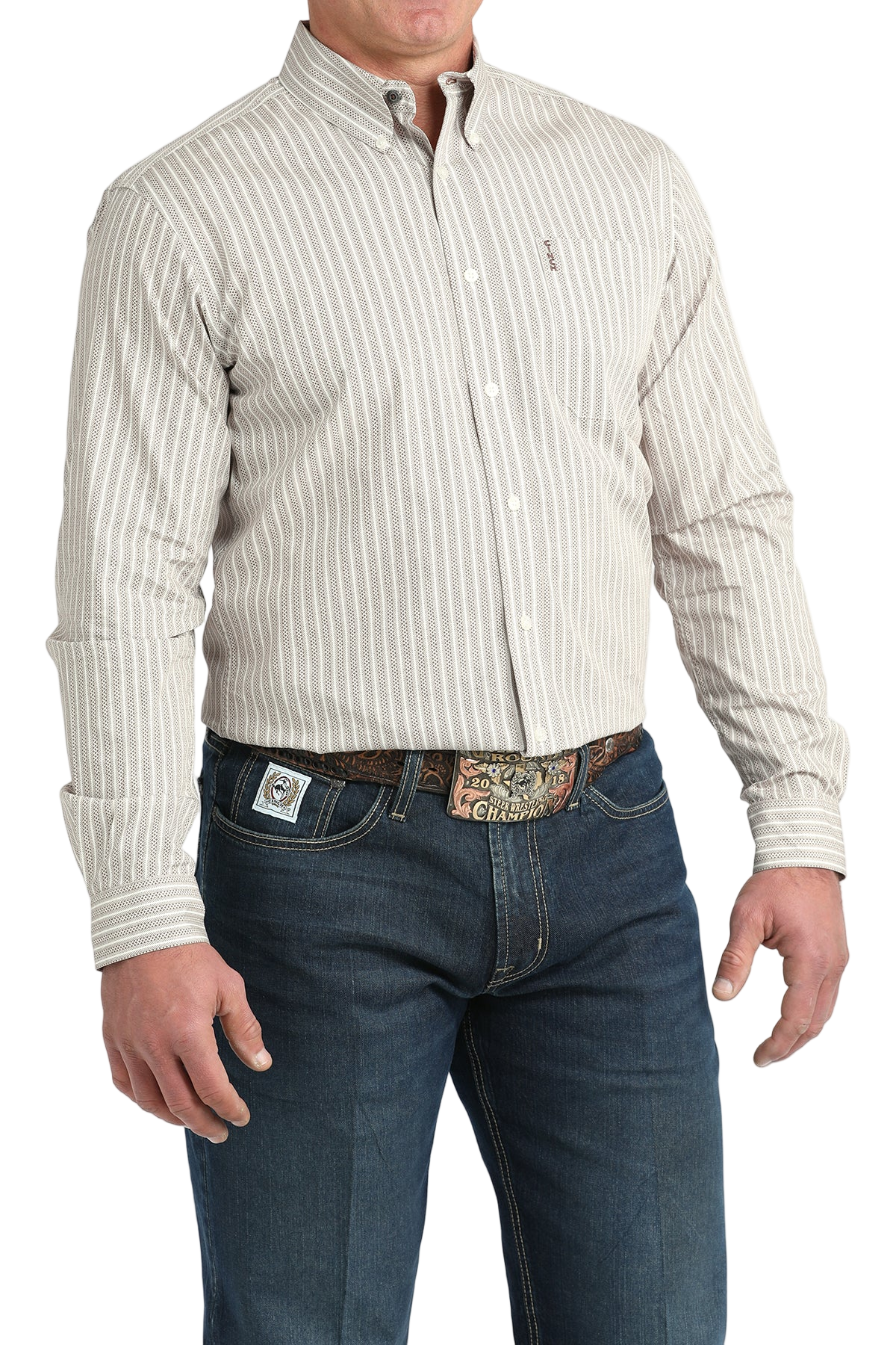 CINCH MEN'S PRINT MODERN SHIRT - WHITE**FINAL SALE**