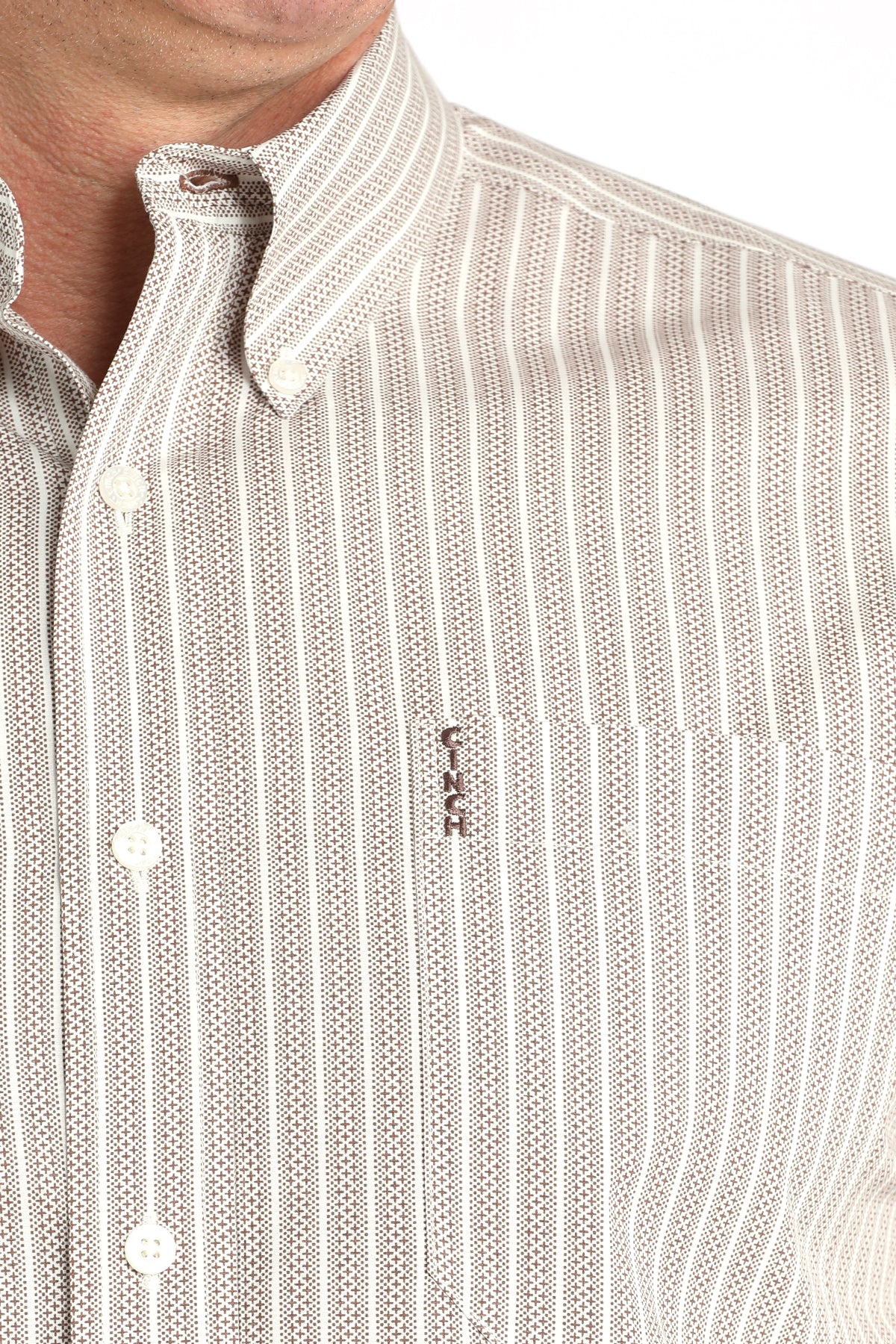 CINCH MEN'S PRINT MODERN SHIRT - WHITE**FINAL SALE**