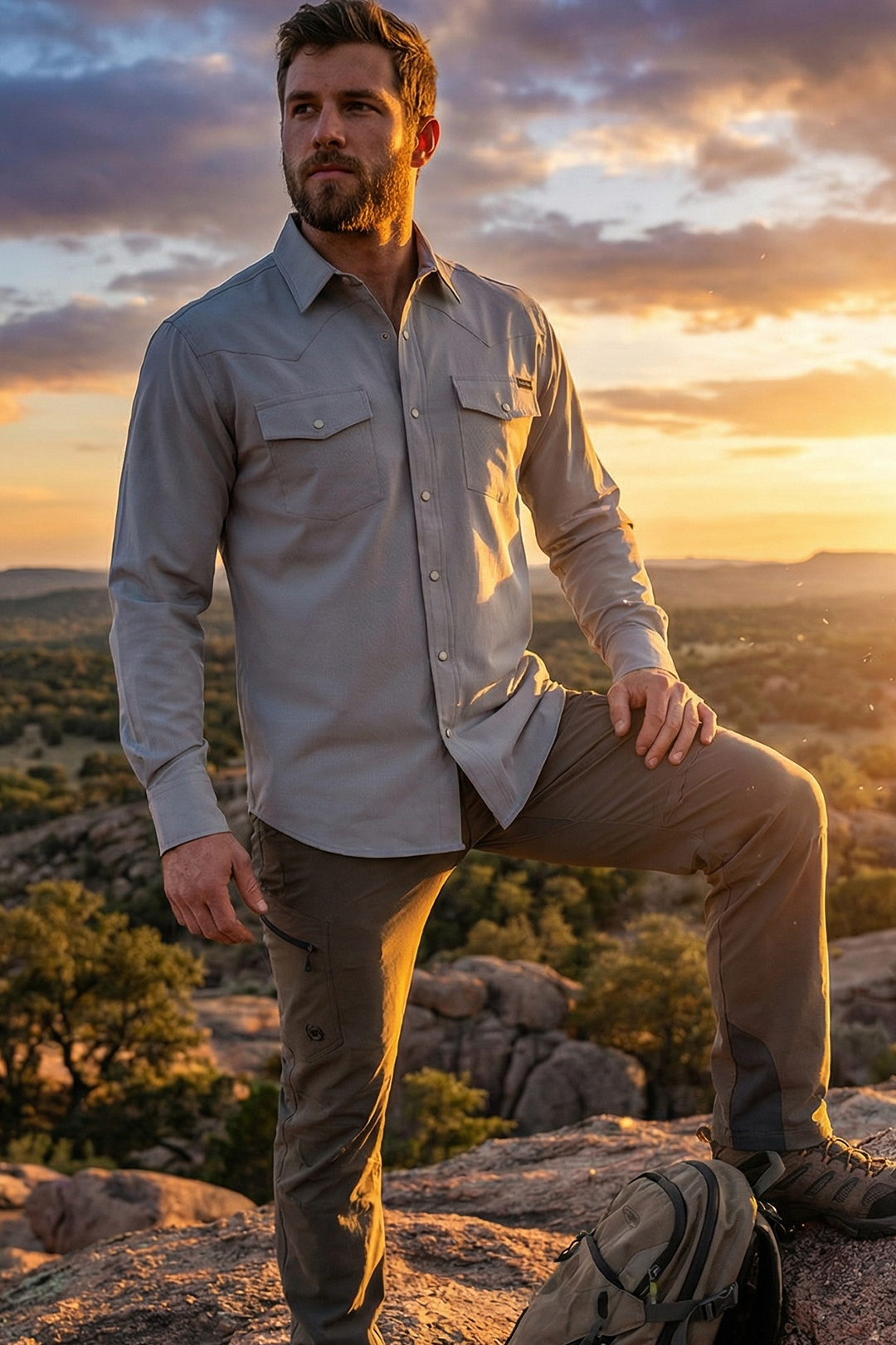 CINCH MENS CAMP SHIRT - GRAY
