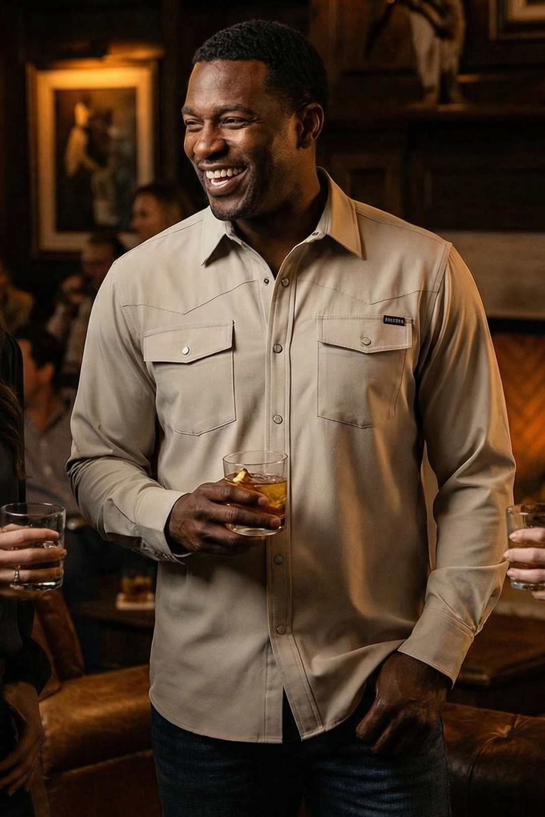 CINCH MENS CAMP SHIRT - KHAKI