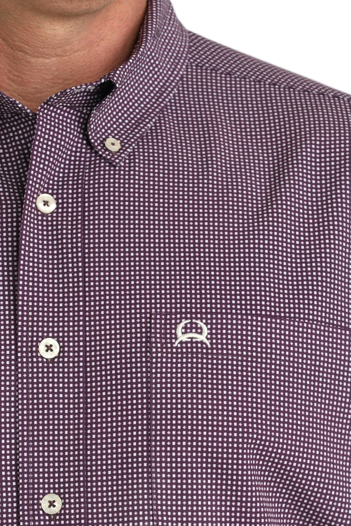 CINCH MENS SHORT SLEEVE PRINT ARENAFLEX SHIRT - PURPLE