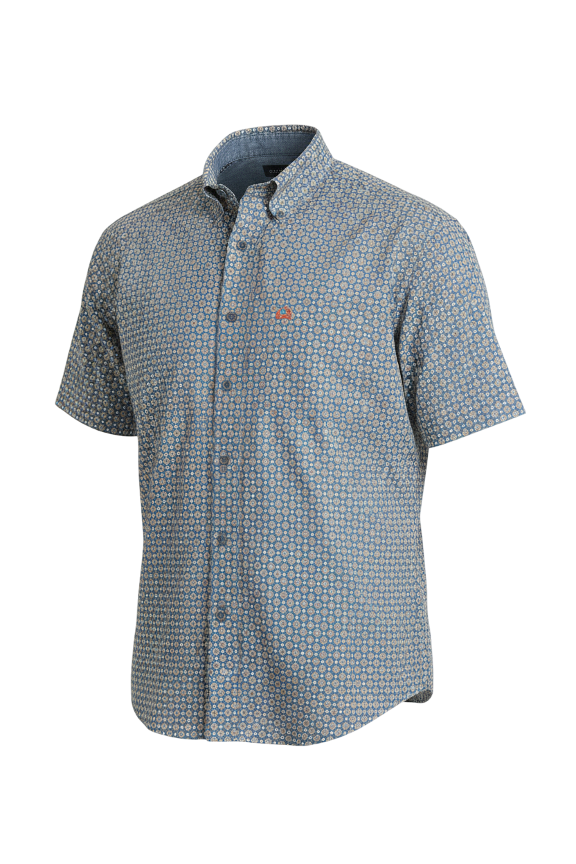 CINCH MENS SHORT SLEEVE PRINT ARENAFLEX - BLUE