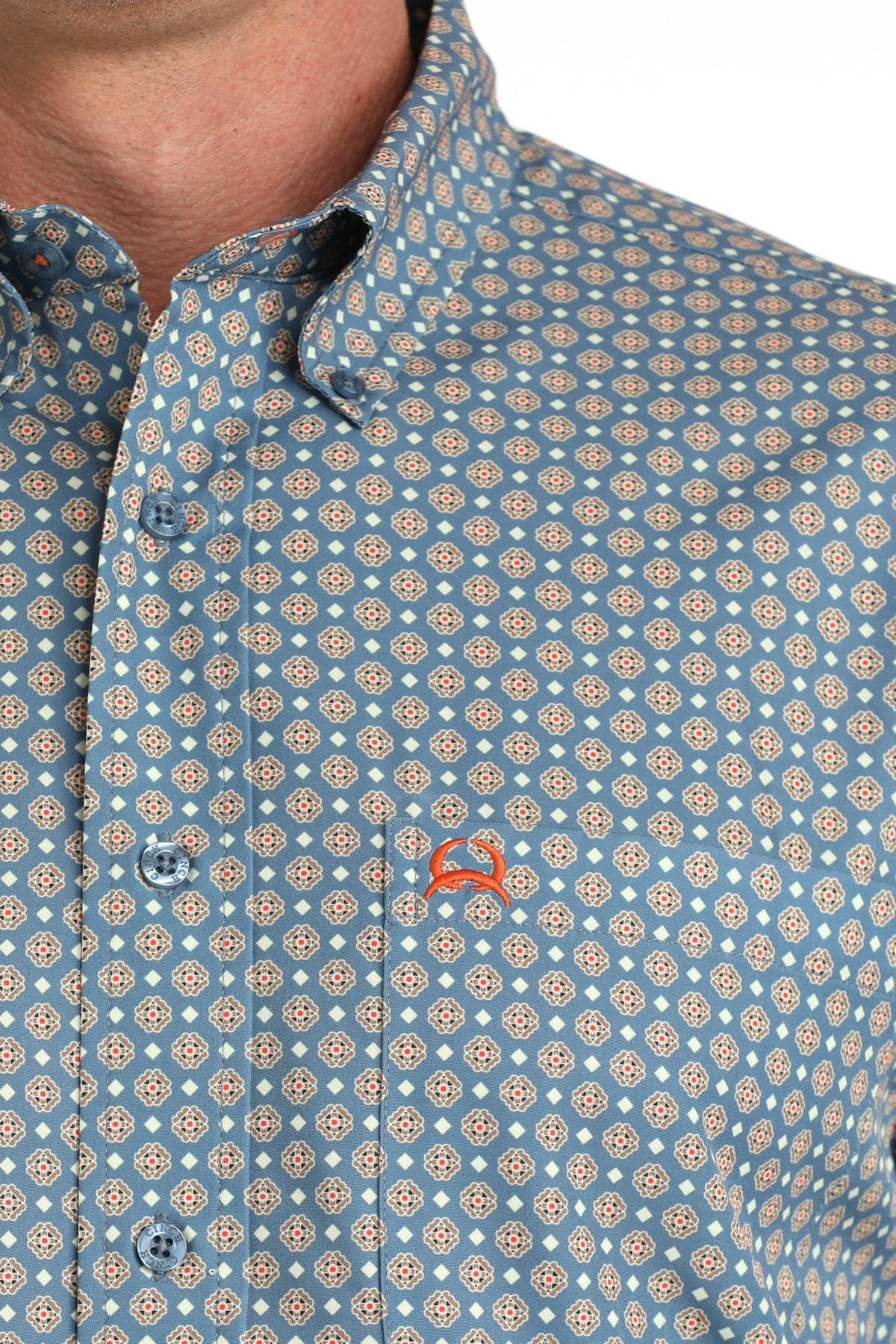 CINCH MENS SHORT SLEEVE PRINT ARENAFLEX - BLUE