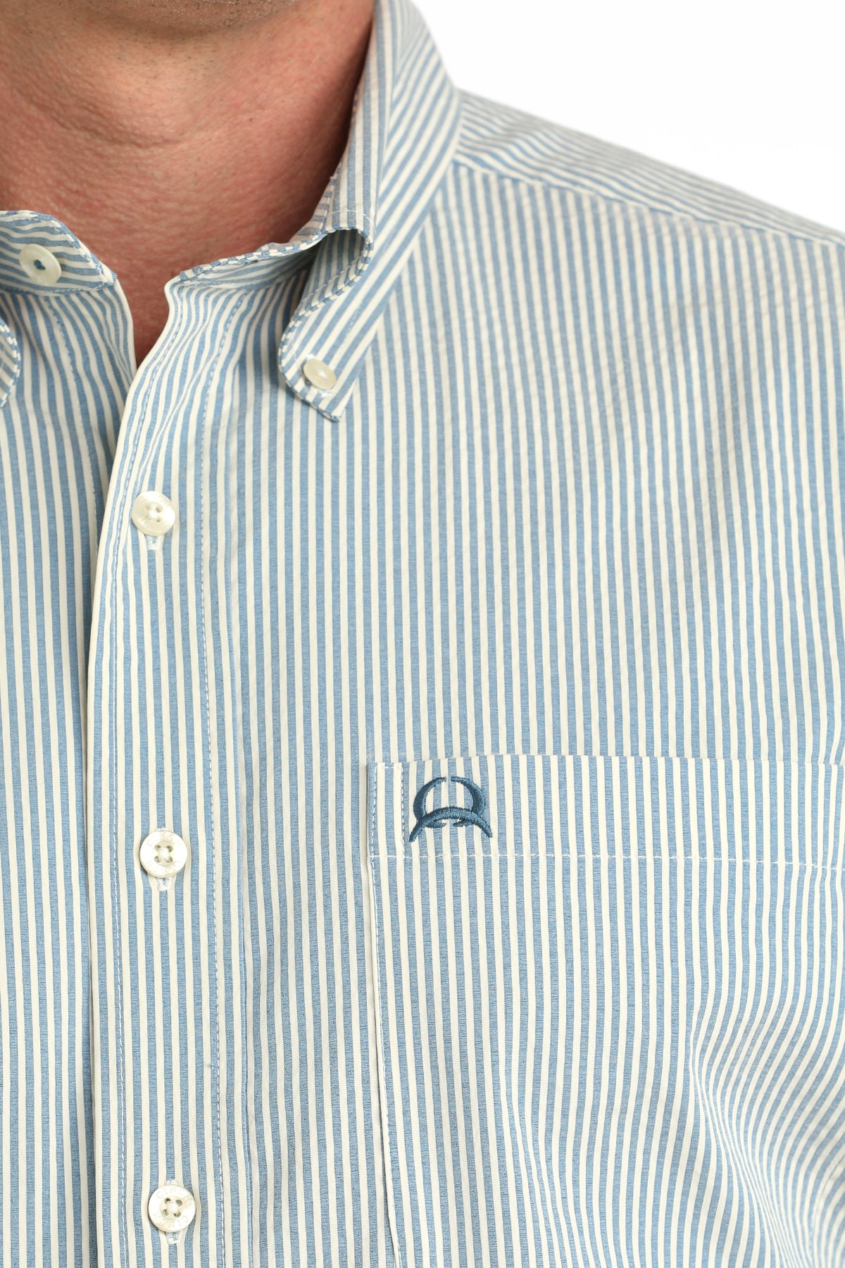 CINCH MENS SHORT SLEEVE STRIPE ARENAFLEX - BLUE