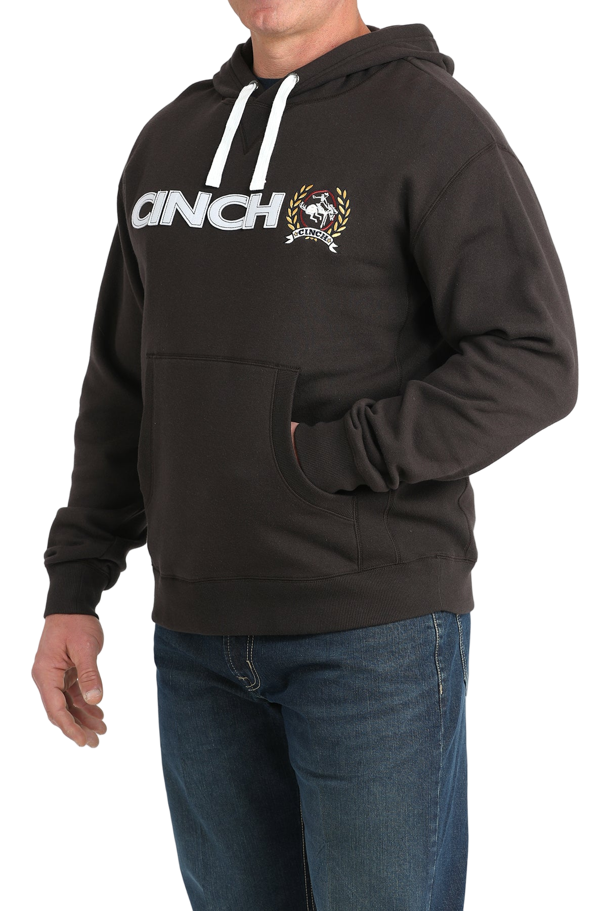 CINCH MENS PULLOVER HOODIE - BROWN