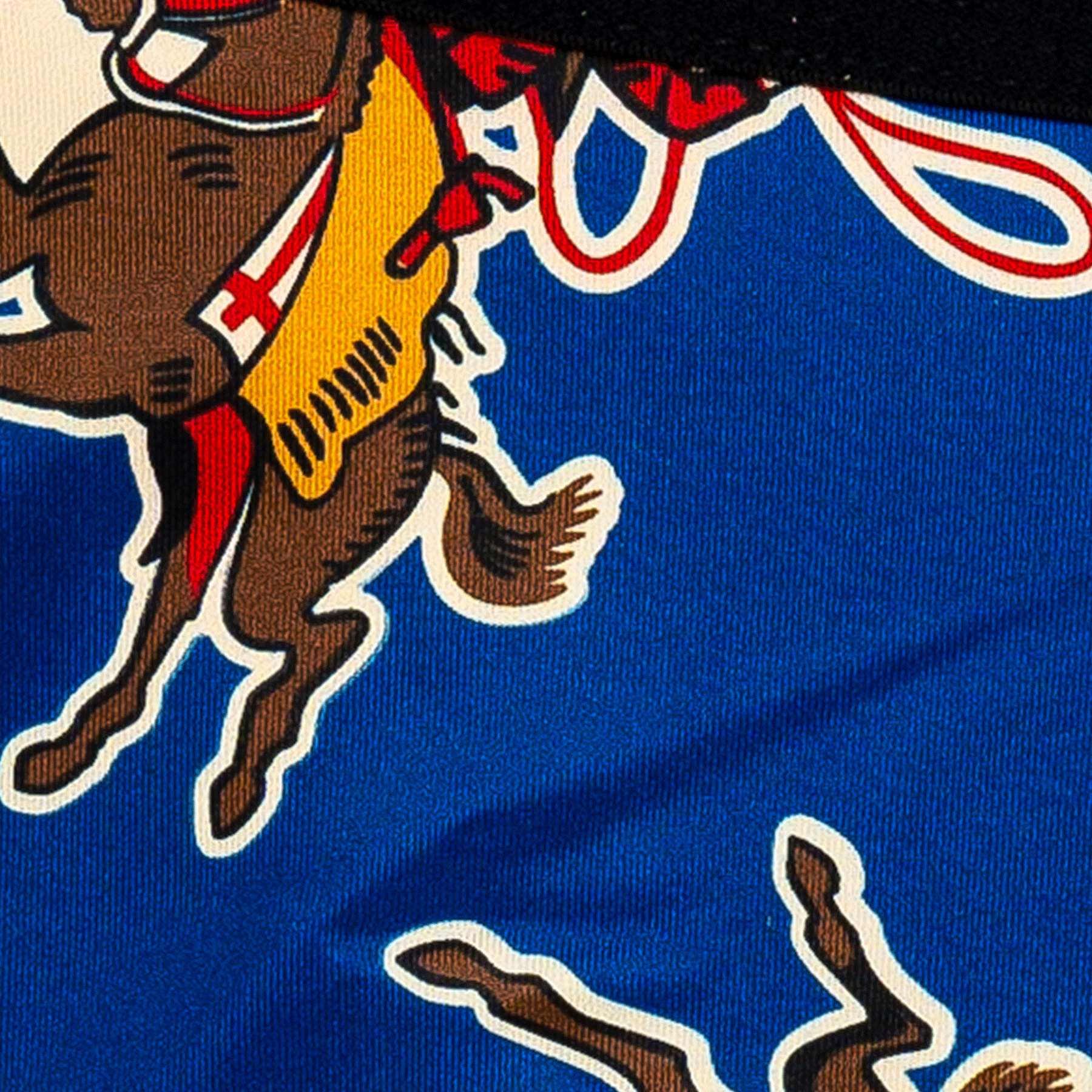 Close-up of men's Cinch underwear featuring an all-over 'rodeo' pattern