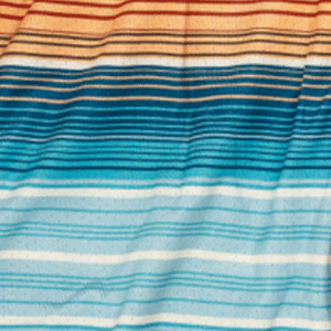 Close-up of men's Cinch multi-colored, striped, underwear featuring colors blue, teal and orange