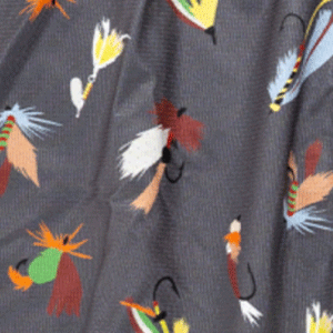 Close-up of men's Cinch gray underwear with an all-over fly pattern