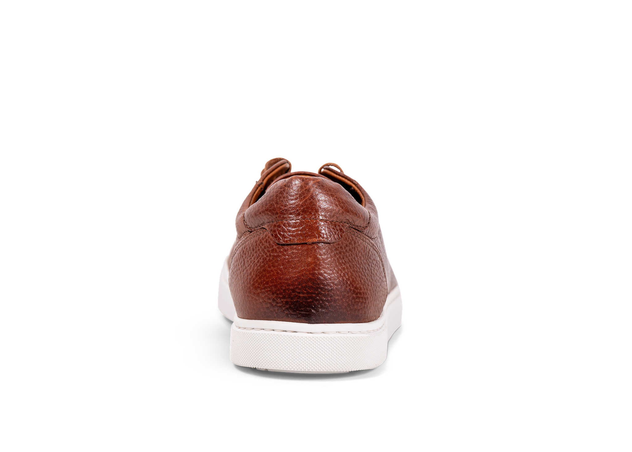 Go West Supply Brown leather shoe with white sole on a white background