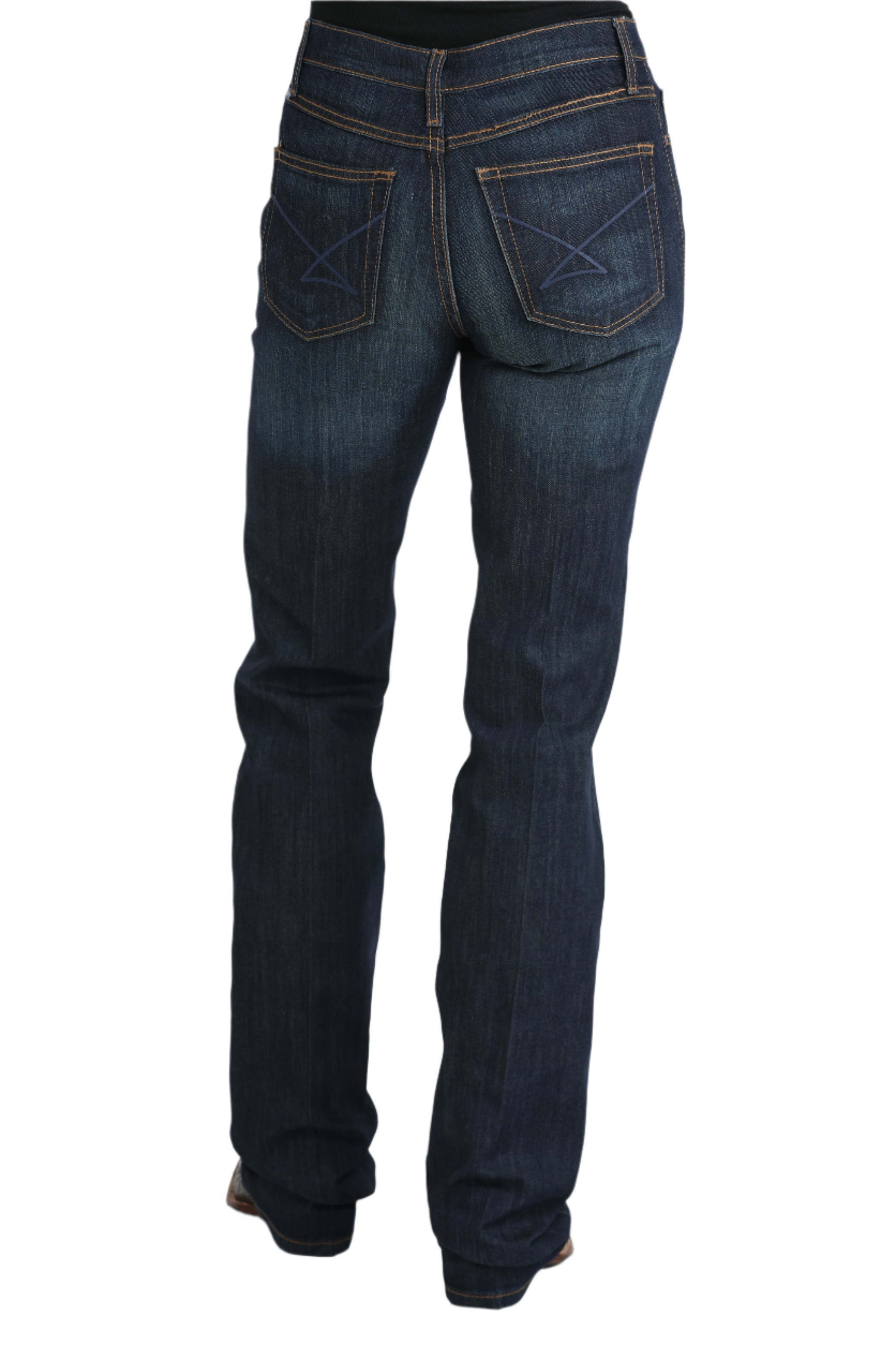 Dark wash blue jeans and boots