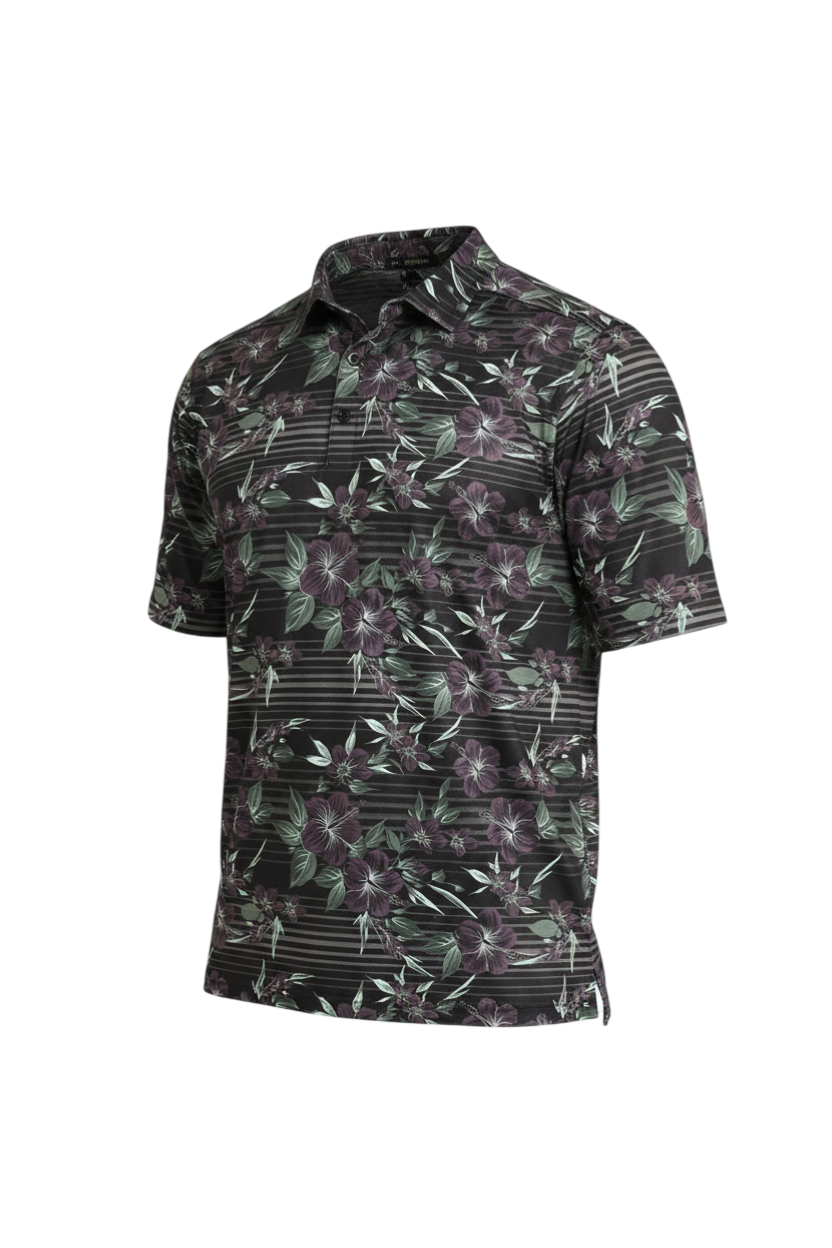 CINCH MEN'S HAWIIAN ARENAFLEX POLO SHIRT - BLACK
