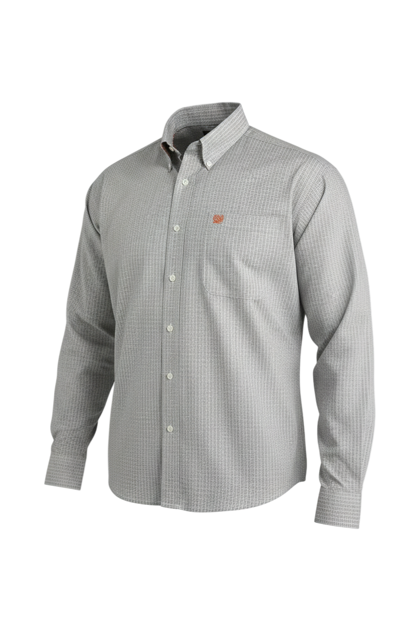 CINCH MEN'S PRINT SHIRT - WHITE**FINAL SALE**