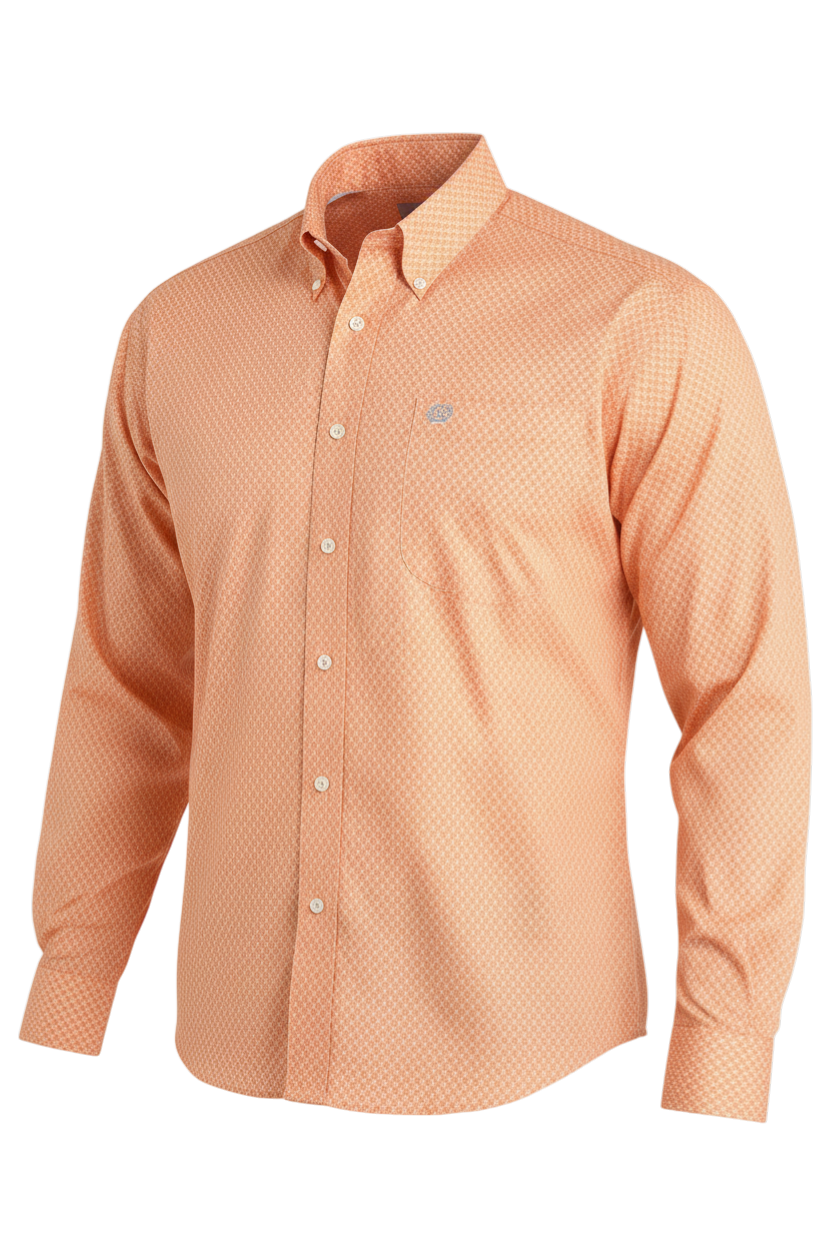 CINCH MEN'S PRINT SHIRT - CORAL**FINAL SALE**